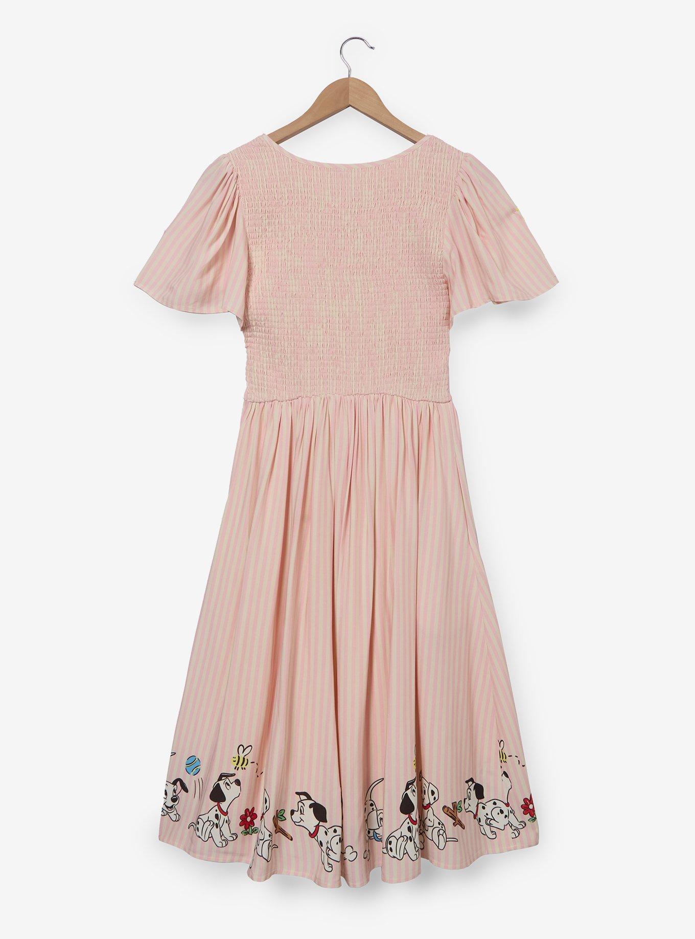 Disney 101 Dalmatians Puppies Stripe Midi Dress, PINK, alternate - view 3