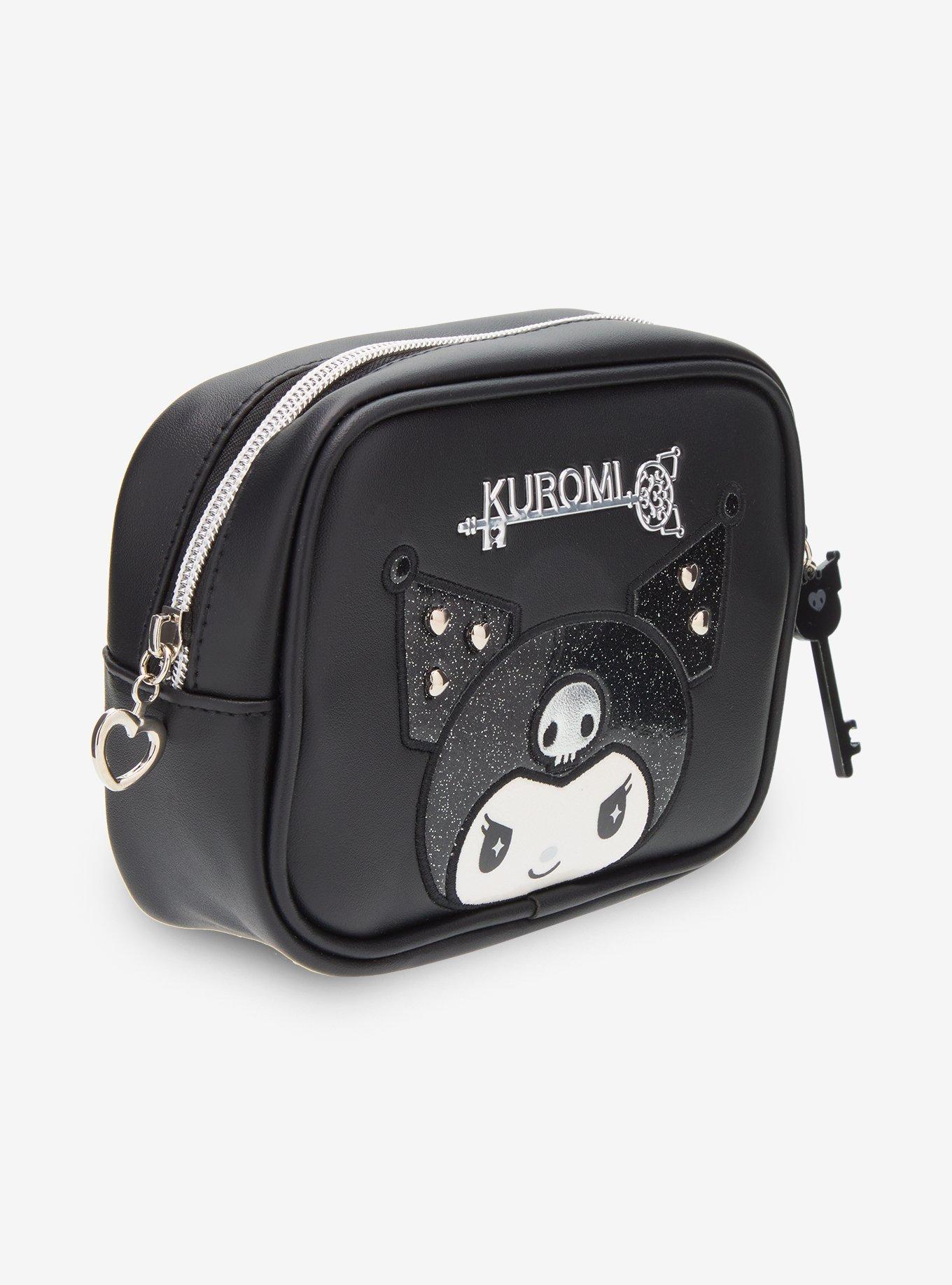 Kuromi Glitter Heart Key Makeup Bag, , hi-res
