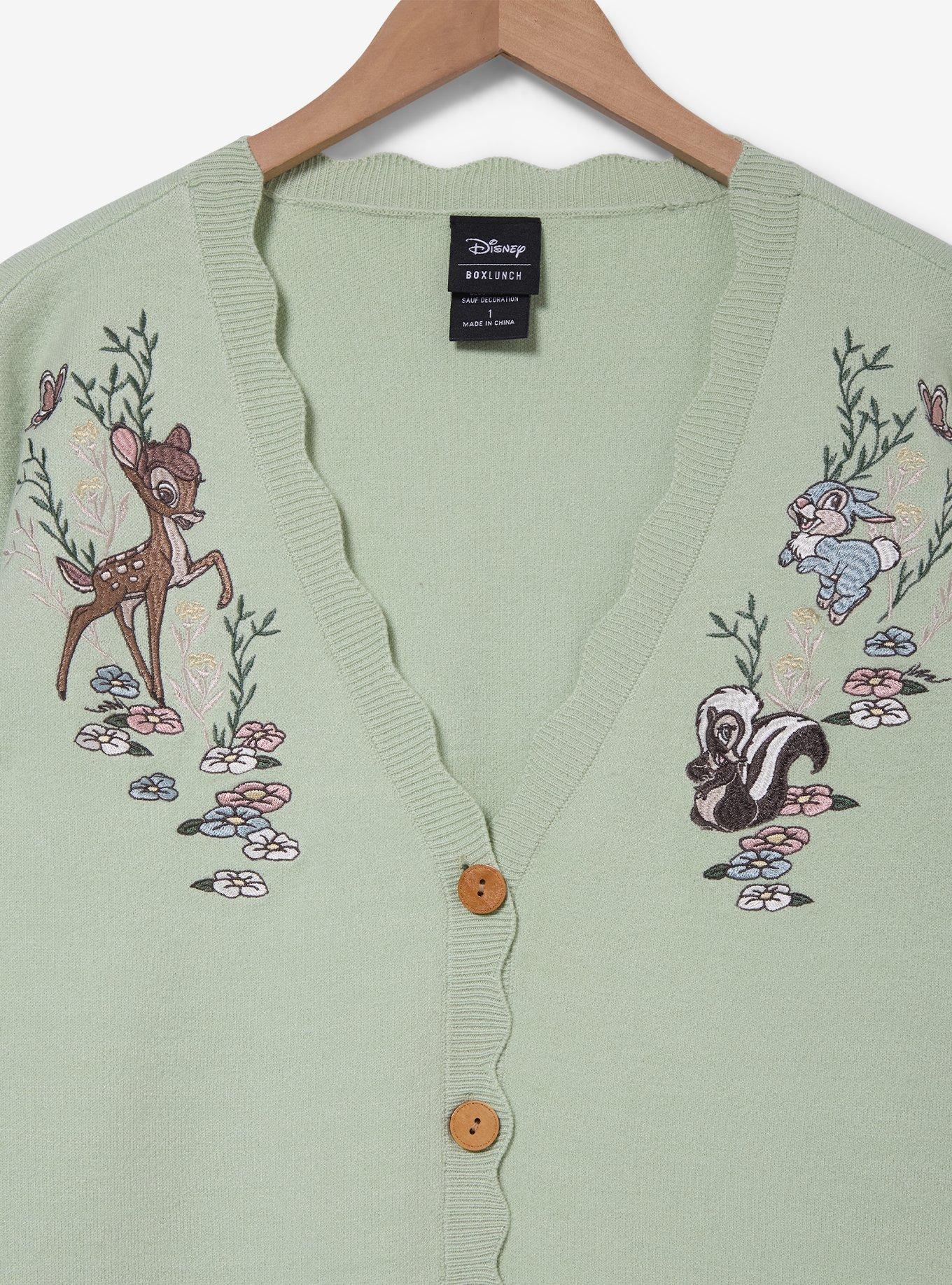 Disney Bambi Floral Characters Embroidered Women's Plus Size Cardigan - BoxLunch Exclusive, , hi-res