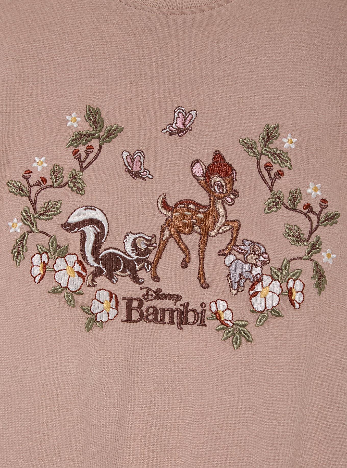 Disney Bambi Floral Embroidered Women's T-Shirt - BoxLunch Exclusive, , hi-res