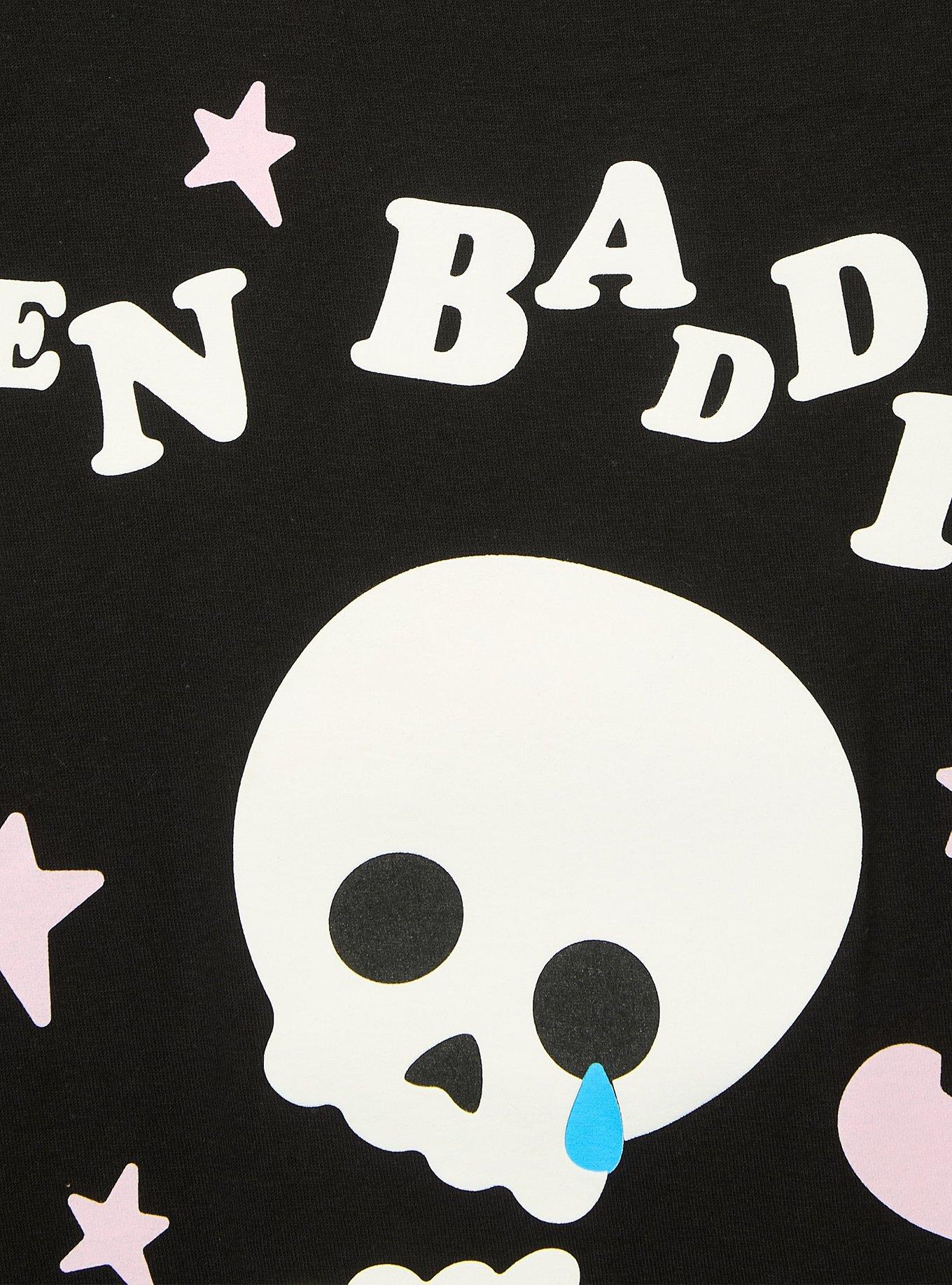 Baddies Get Saddies Skull Puff Print T-Shirt, , hi-res