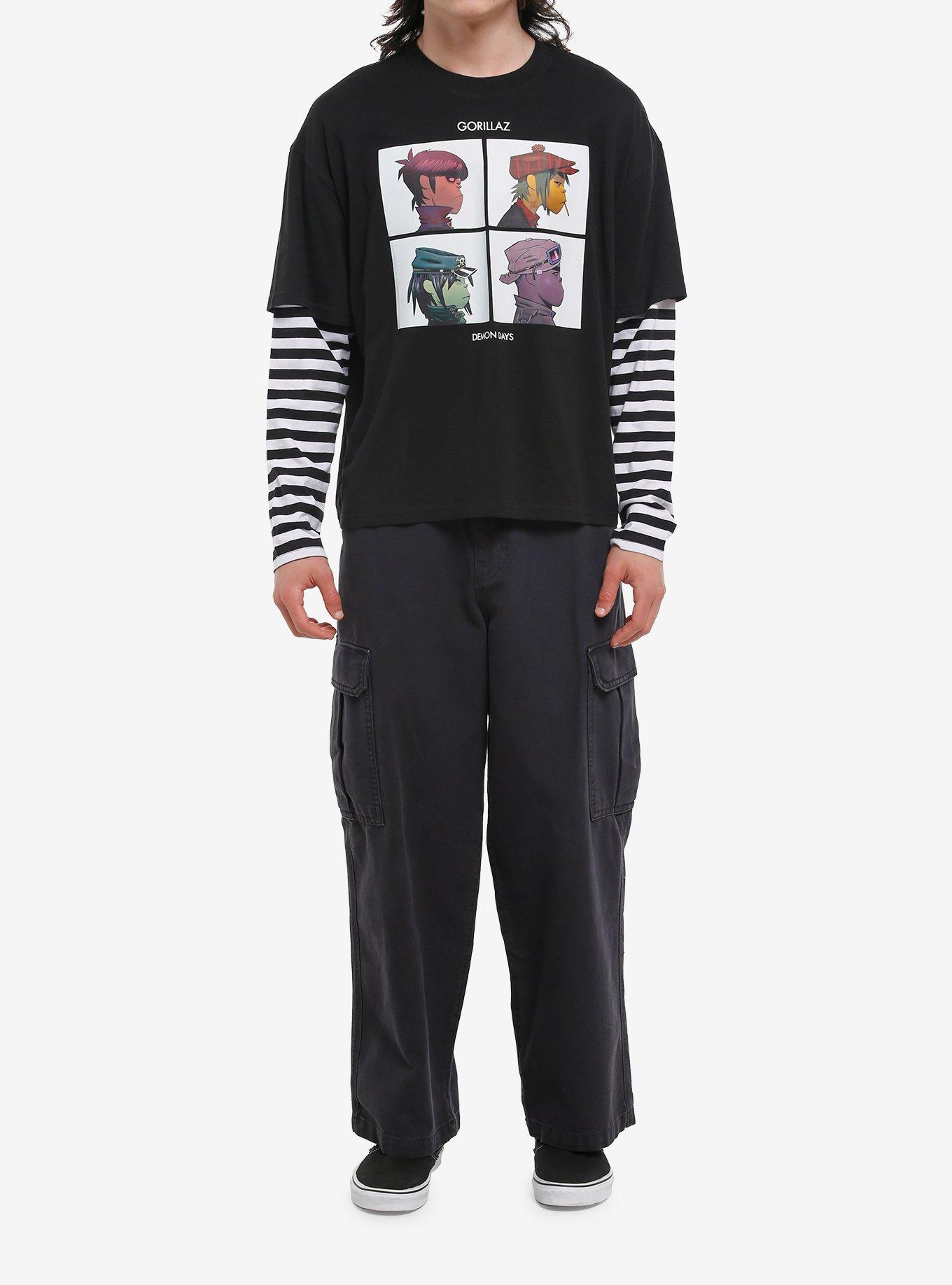 Gorillaz Demon Days Stripe Twofer Long-Sleeve T-Shirt, , hi-res