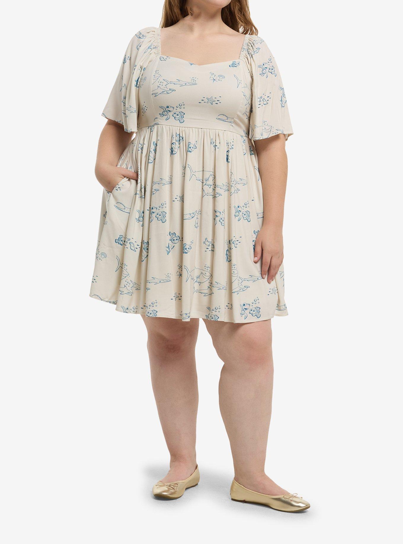 Her Universe Disney Pixar Finding Nemo Character Flutter Sleeve Dress Plus Size Her Universe Exclusive, , hi-res