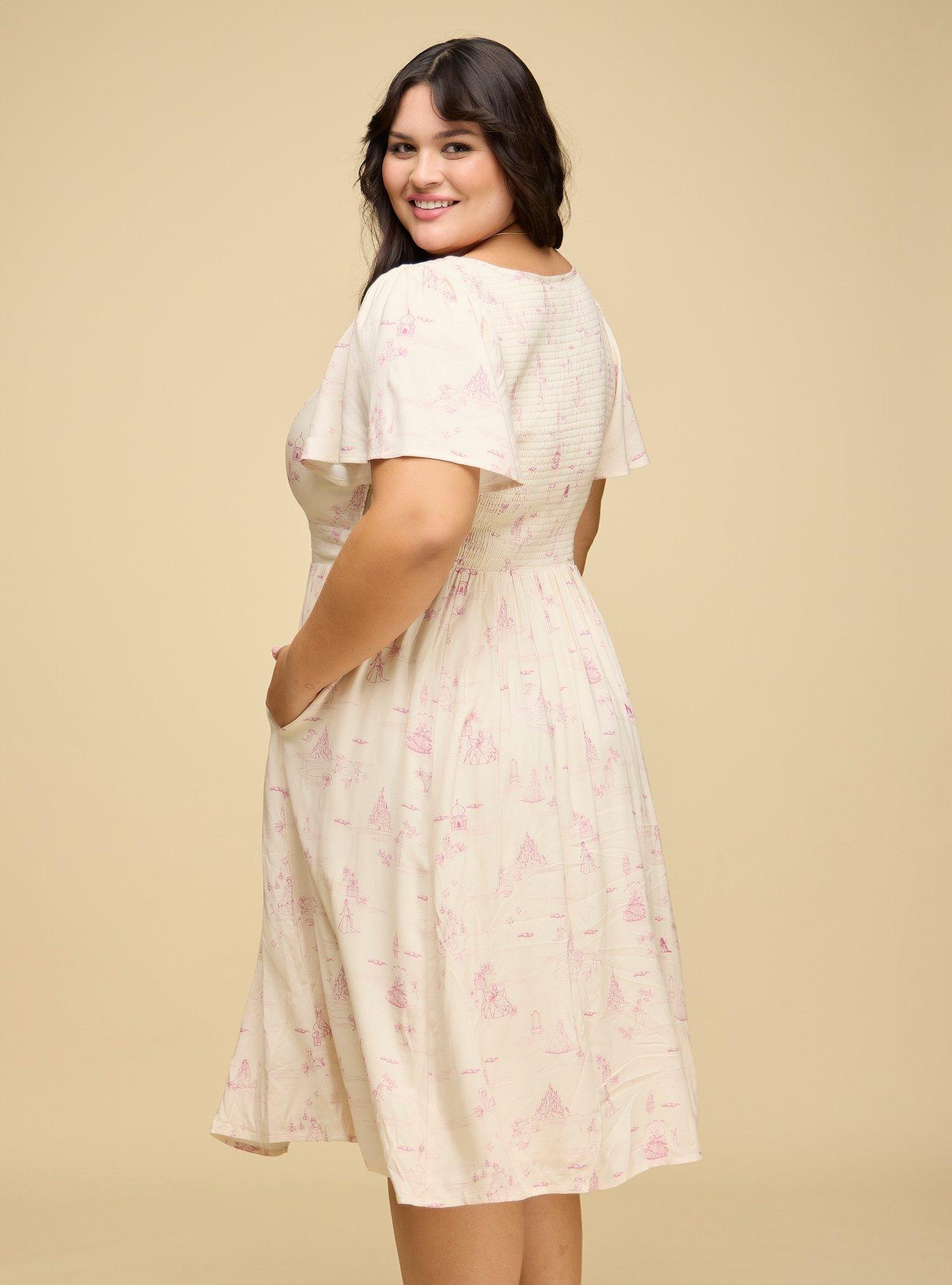 Her Universe Disney Princess Flutter Sleeve Dress Plus Size Her Universe Exclusive, MULTI, alternate