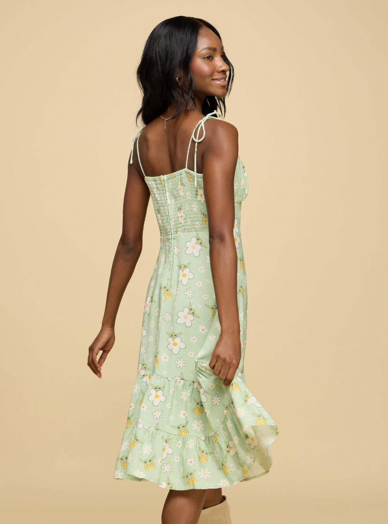 Her Universe Star Wars The Mandalorian Grogu Floral Dress Her Universe Exclusive, MULTI, alternate - view 3
