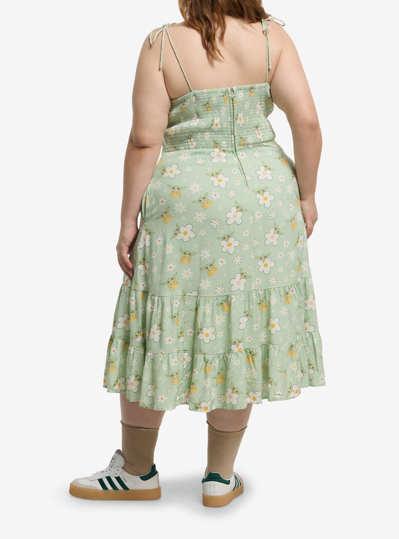 Her Universe Star Wars The Mandalorian Grogu Floral Dress Plus Size Her Universe Exclusive, , hi-res