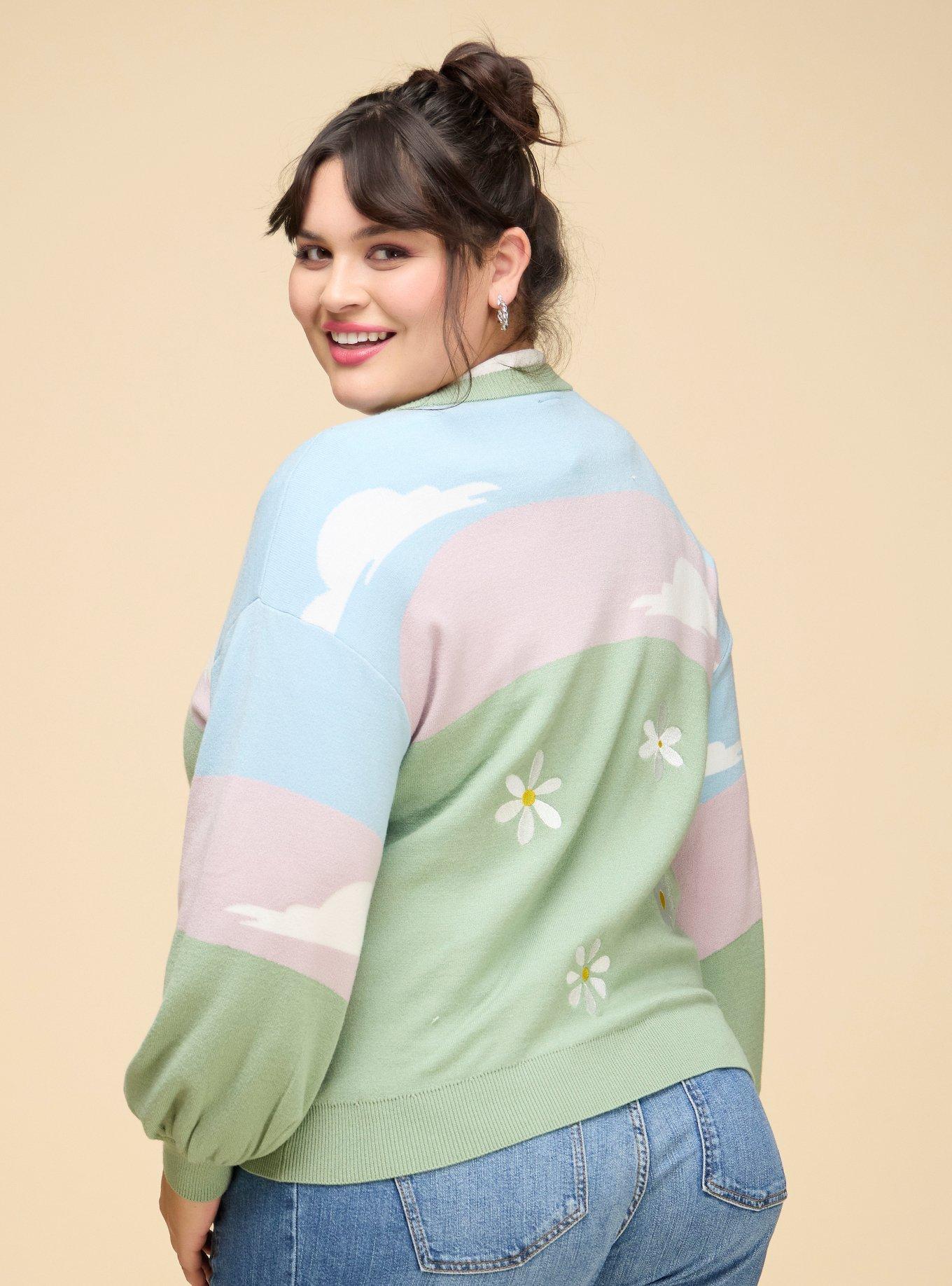 Her Universe Disney Donald Duck & Daisy Intarsia Cardigan Plus Size Her Universe Exclusive, MULTI, alternate