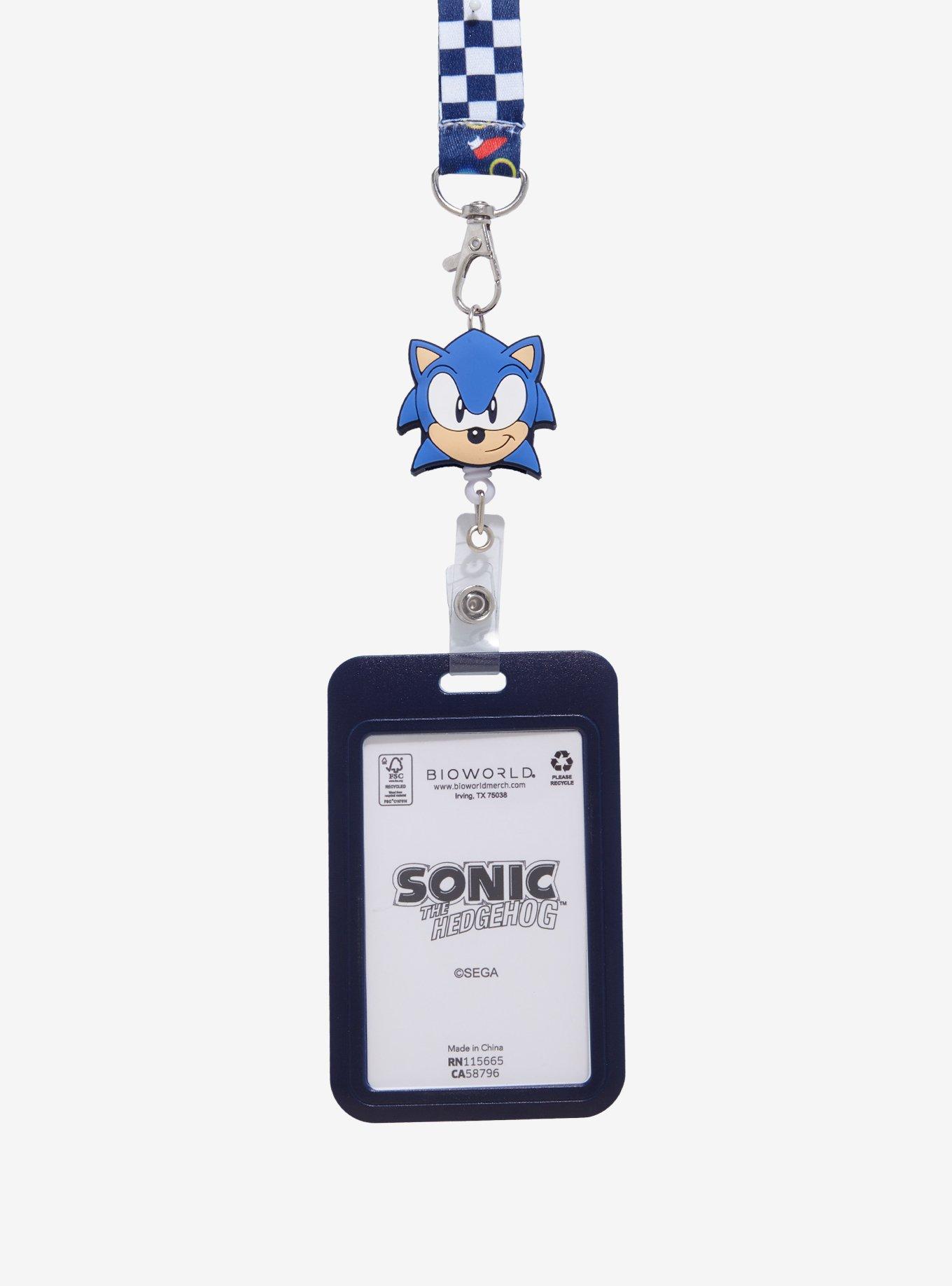 Sonic the Hedgehog Checkered Retractable Lanyard With Strap, , alternate