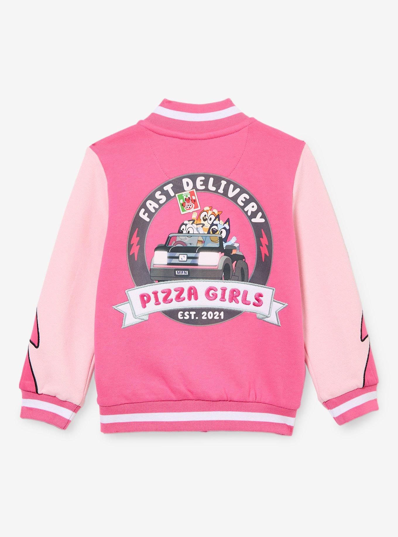 Bluey Pizza Girls Toddler Varsity Jacket - BoxLunch Exclusive, , hi-res
