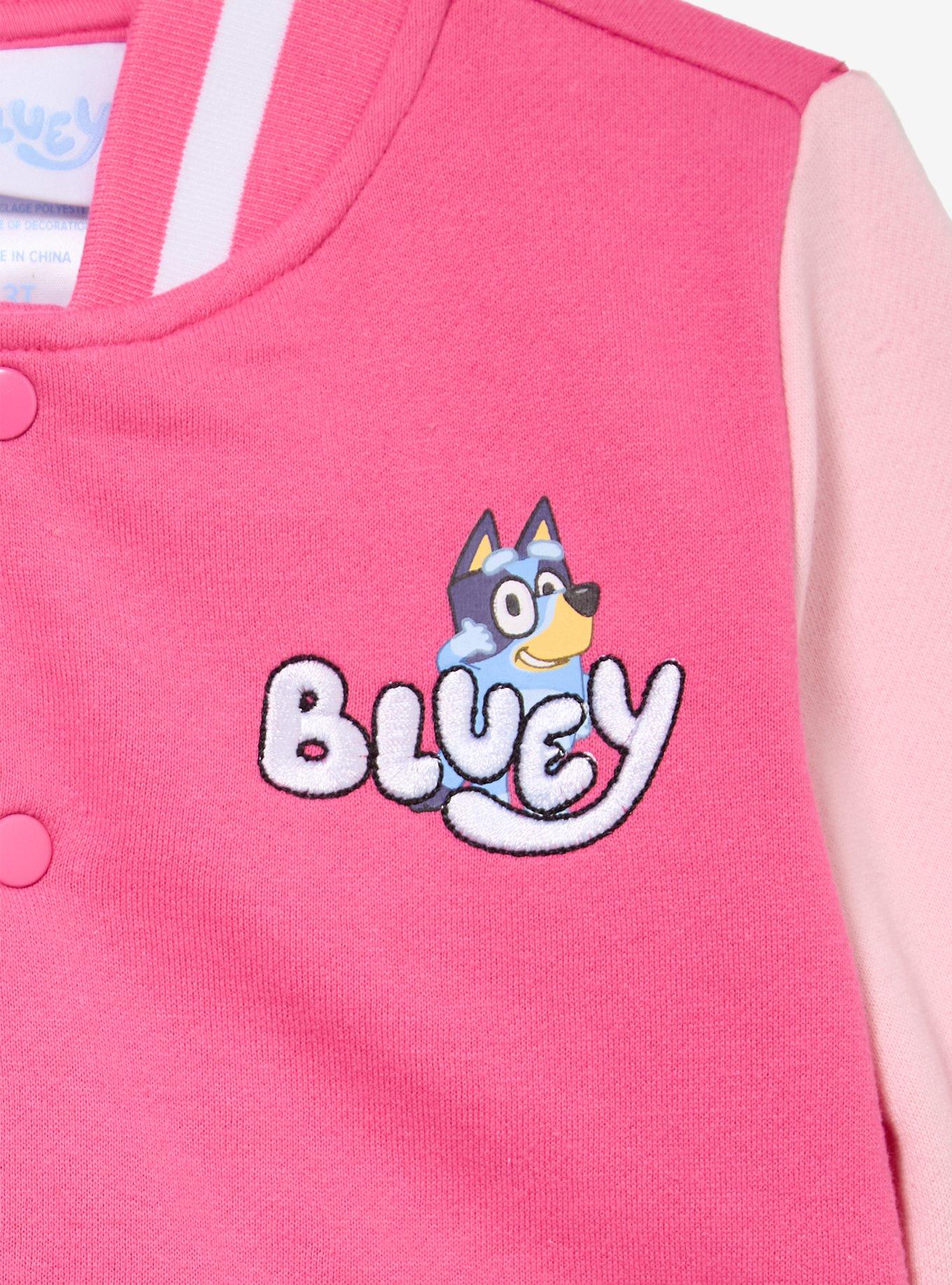 Bluey Pizza Girls Toddler Varsity Jacket - BoxLunch Exclusive, PINK, alternate