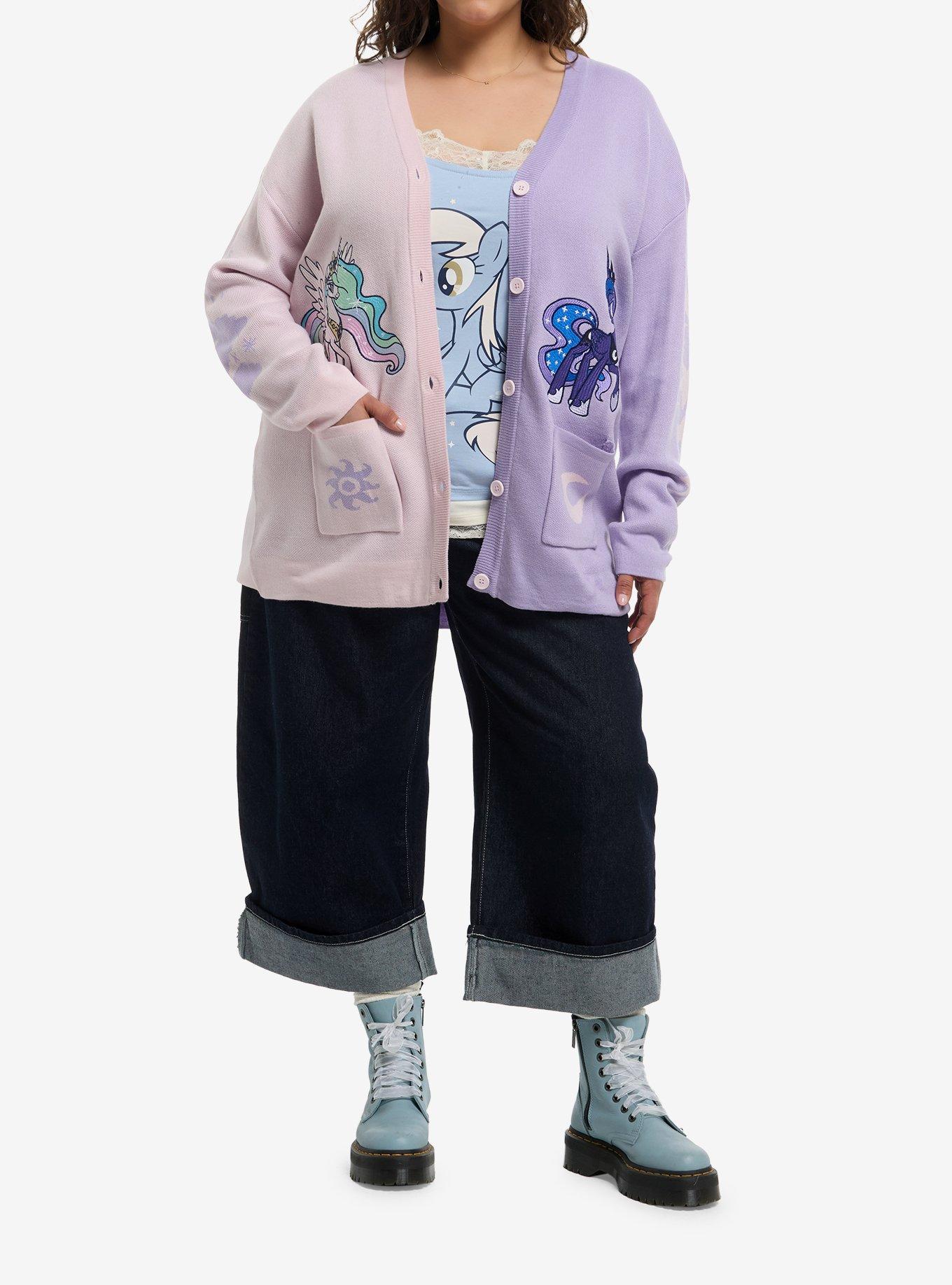 My Little Pony Celestia & Luna Split Girls Cardigan Plus Size, , hi-res