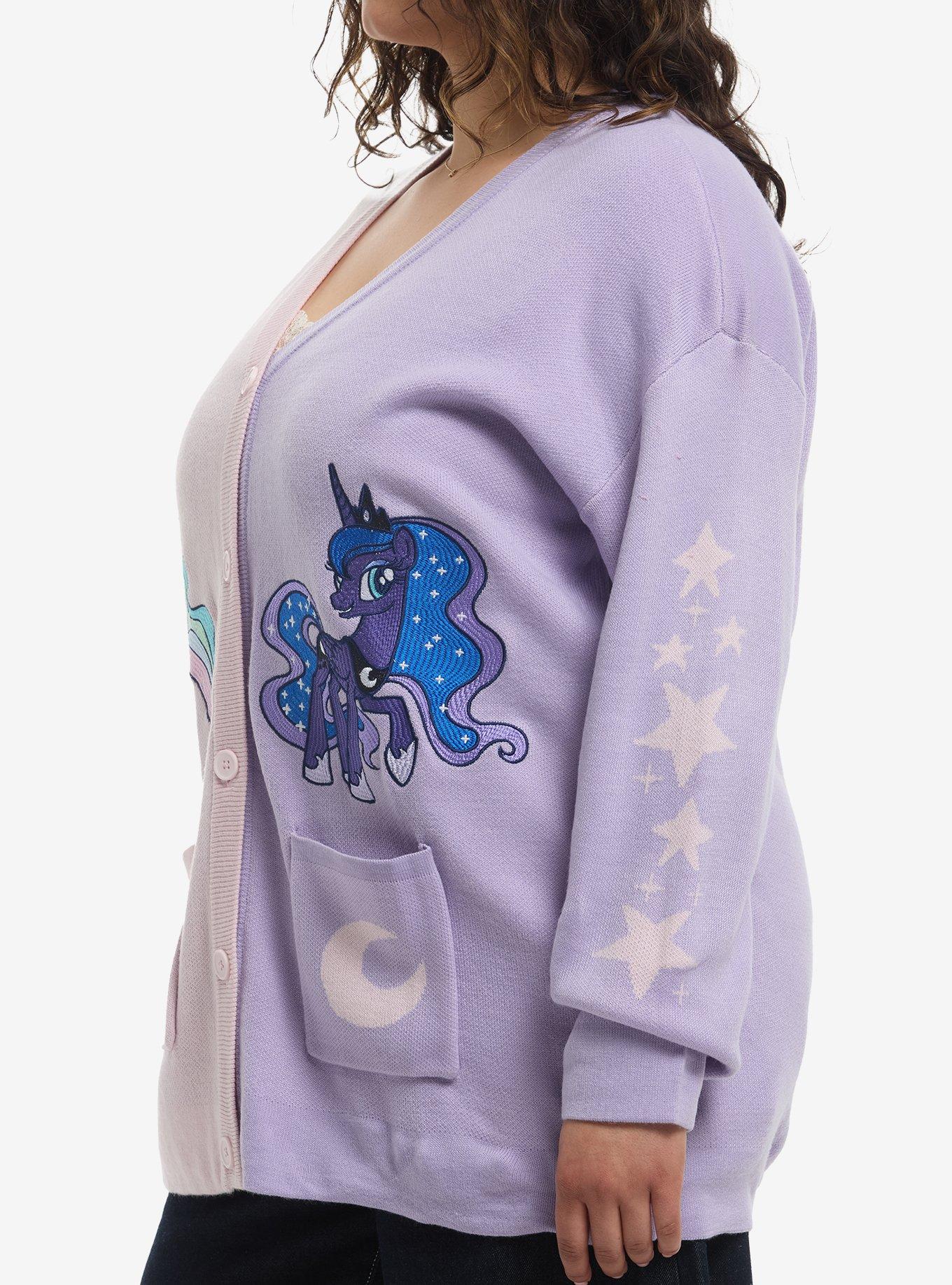My Little Pony Celestia & Luna Split Girls Cardigan Plus Size, MULTI, alternate