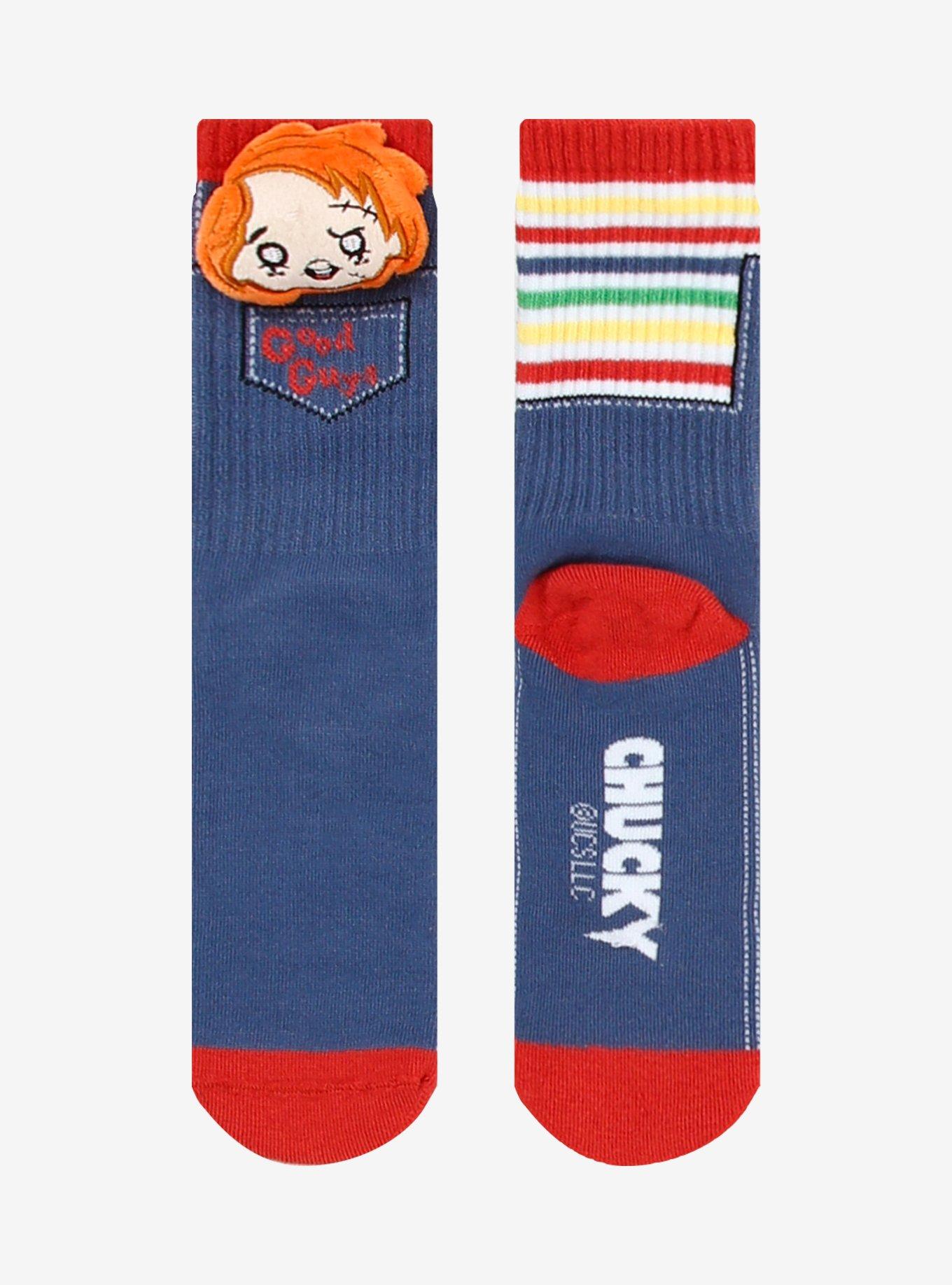 Chucky Plush Head Crew Socks, , hi-res