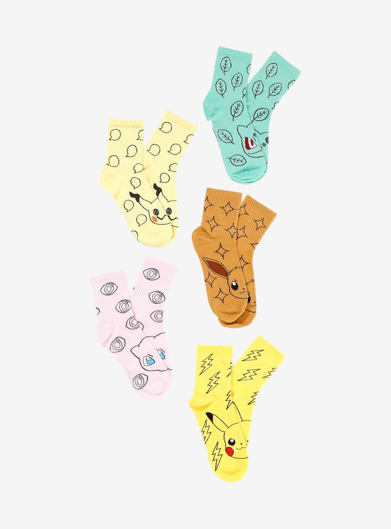 Pokémon Faces Crew Socks 5 Pair, , hi-res