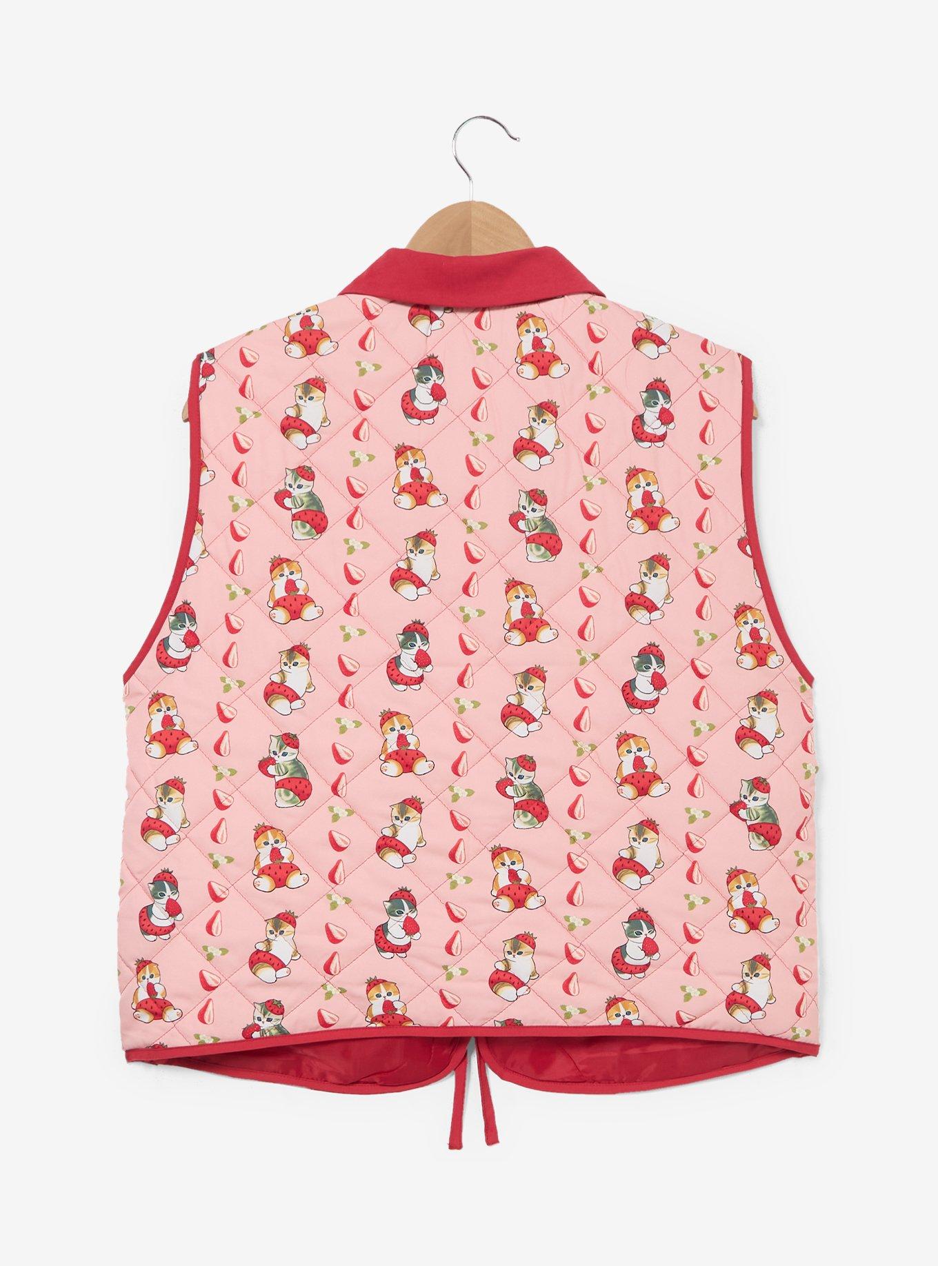 mofusand Strawberry Cats Women's Plus Size Quilted Vest - BoxLunch Exclusive, , hi-res