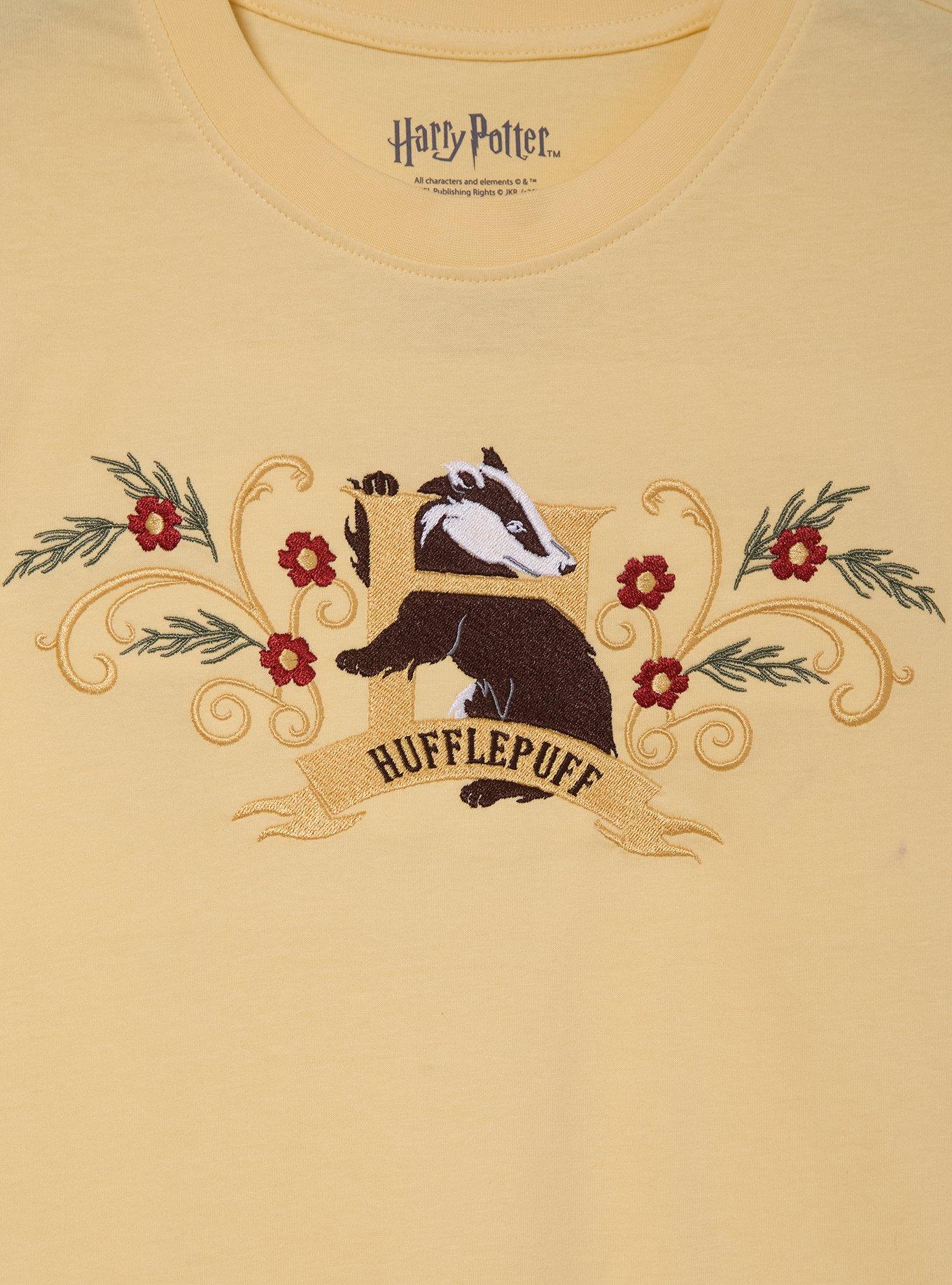 Harry Potter Hufflepuff Flowers Embroidered T-Shirt — BoxLunch Exclusive