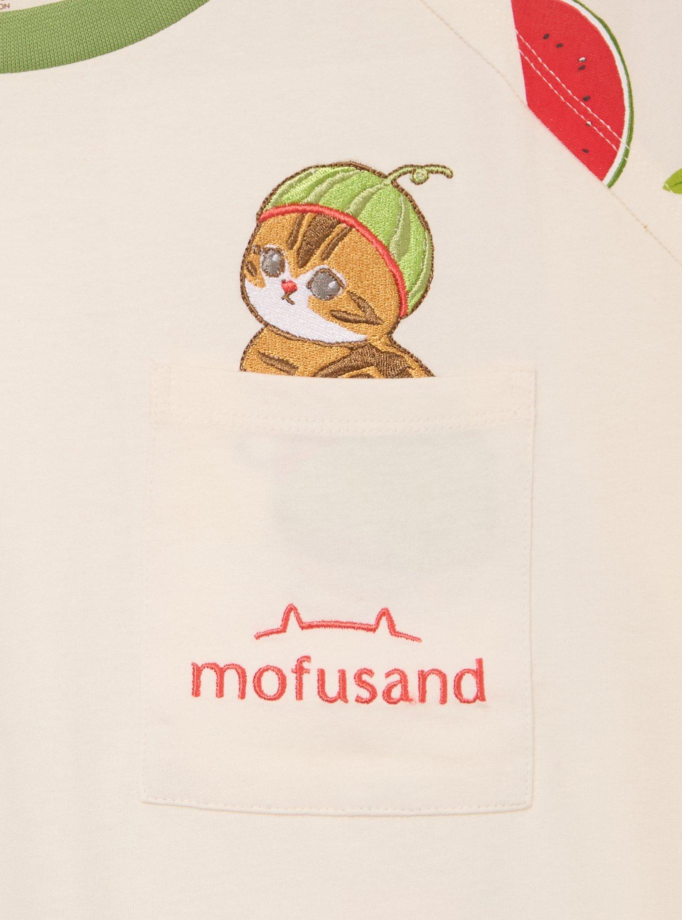 Mofusand Floral Fruit Cats Women's Ringer T-Shirt - BoxLunch Exclusive, CREAM, alternate - view 3