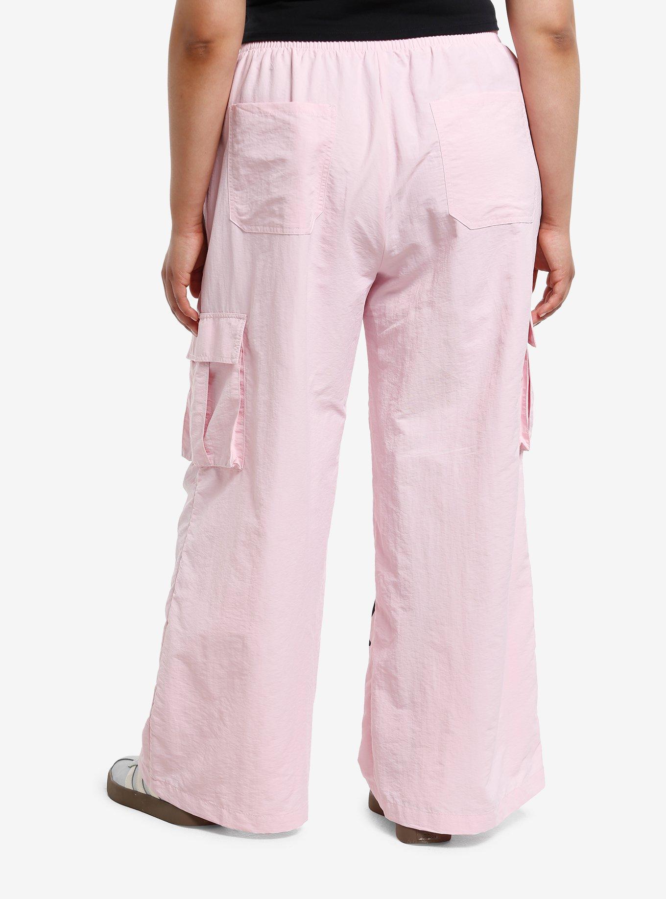 Hello Kitty Pink Nylon Cargo Pants Plus Size, , hi-res