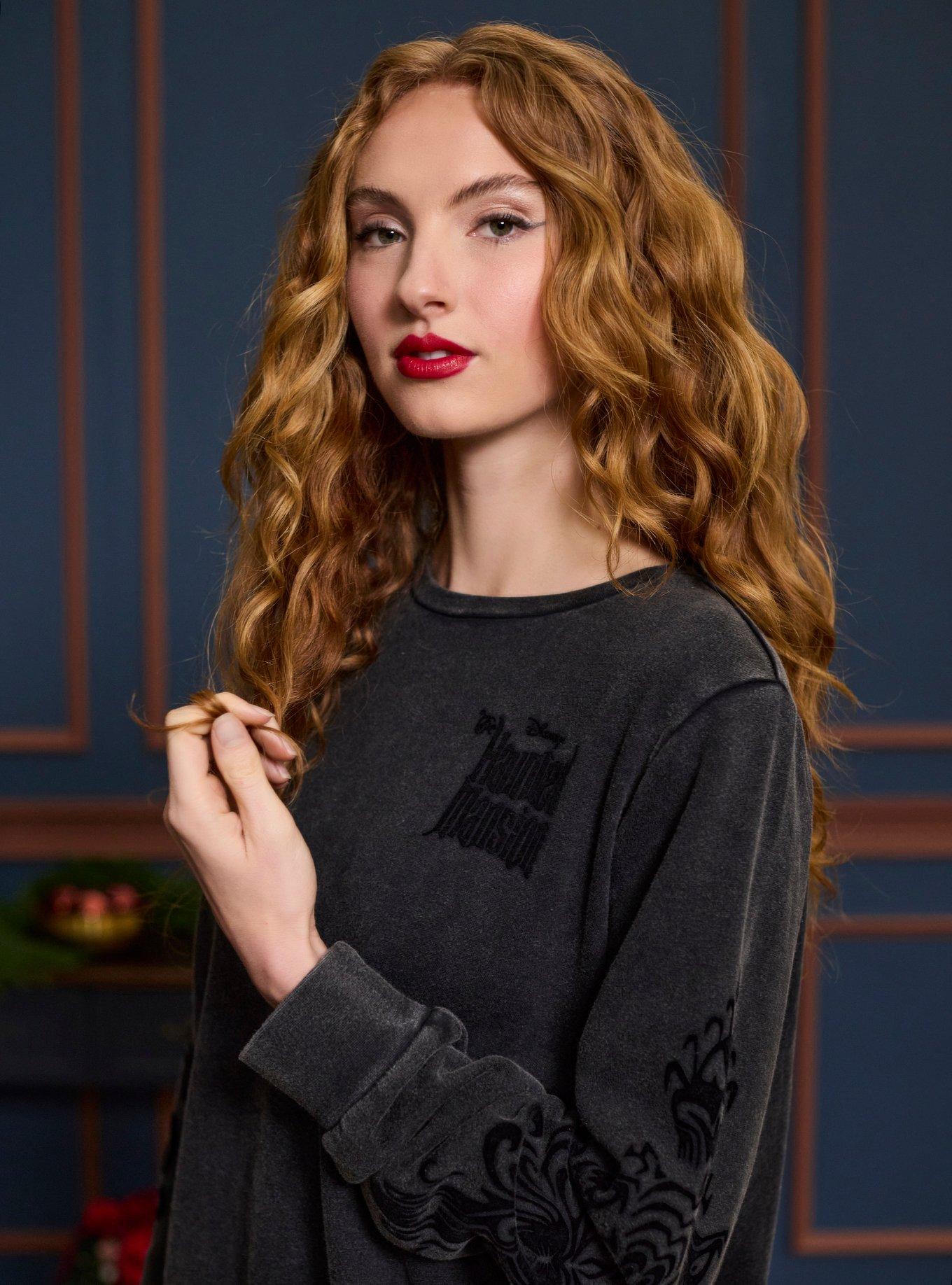 Her Universe Disney The Haunted Mansion Madame Leota Dark Wash Sweatshirt Her Universe Exclusive, CHARCOAL, alternate