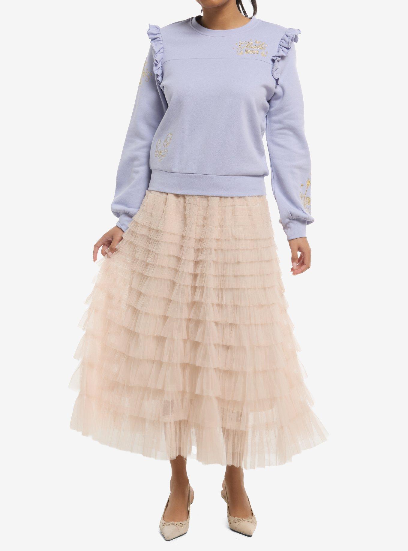 Her Universe Wicked Glinda Ruffle Sleeve Sweatshirt Her Universe Exclusive, LILAC, alternate - view 3
