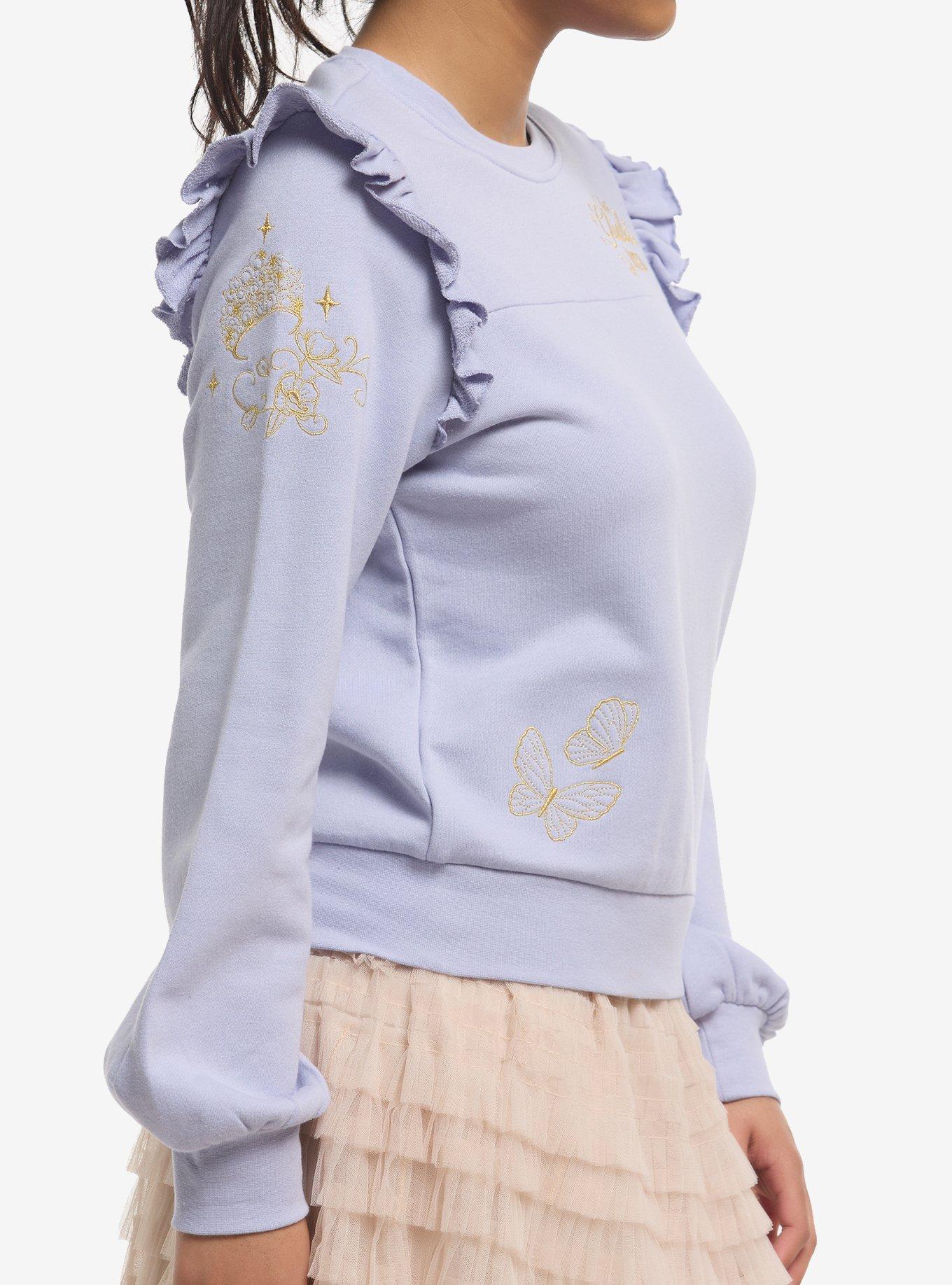 Her Universe Wicked Glinda Ruffle Sleeve Sweatshirt Her Universe Exclusive, LILAC, alternate - view 4