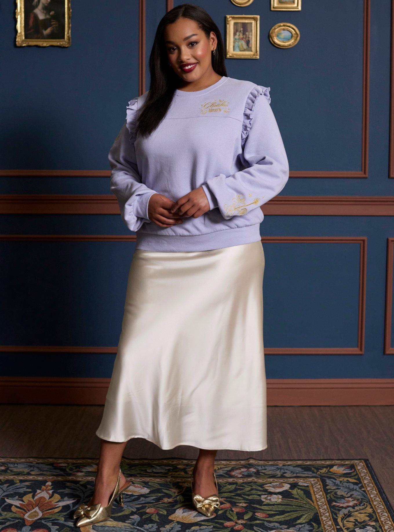 Her Universe Wicked Glinda Ruffle Sleeve Sweatshirt Plus Size Her Universe Exclusive, LILAC, alternate