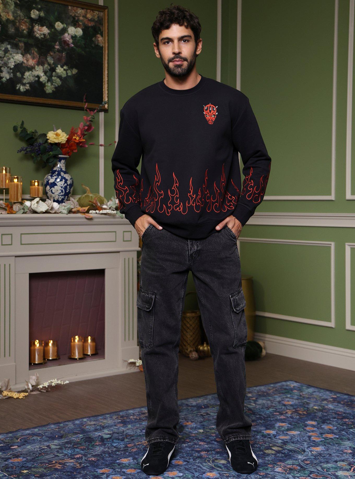 Our Universe Star Wars Darth Maul Flames Sweatshirt Our Universe Exclusive, BLACK  RED, alternate - view 3
