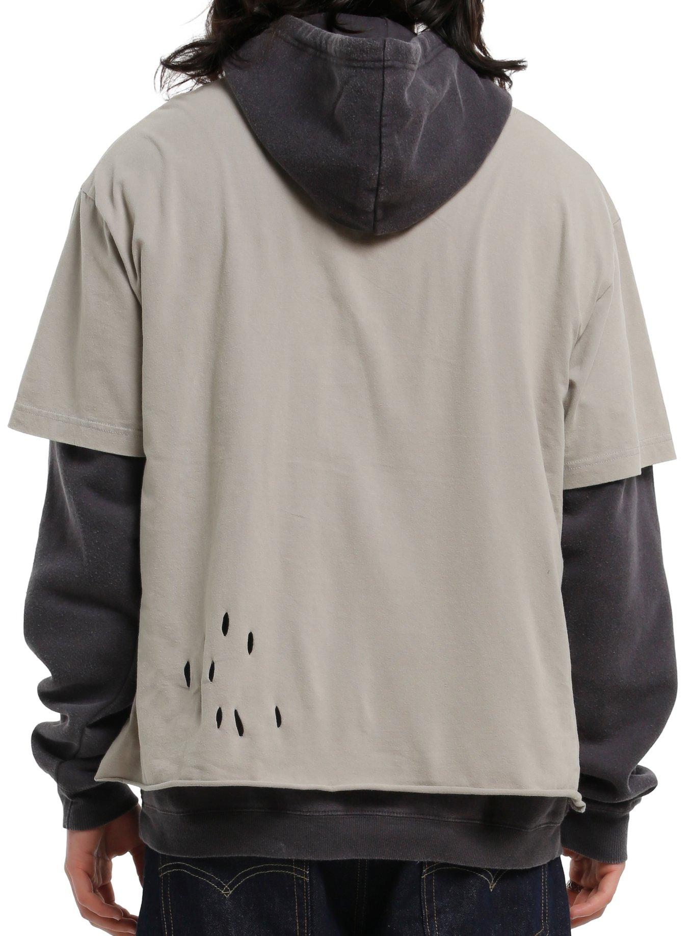 Anarchy Mohawk Skull Twofer Hoodie, , hi-res