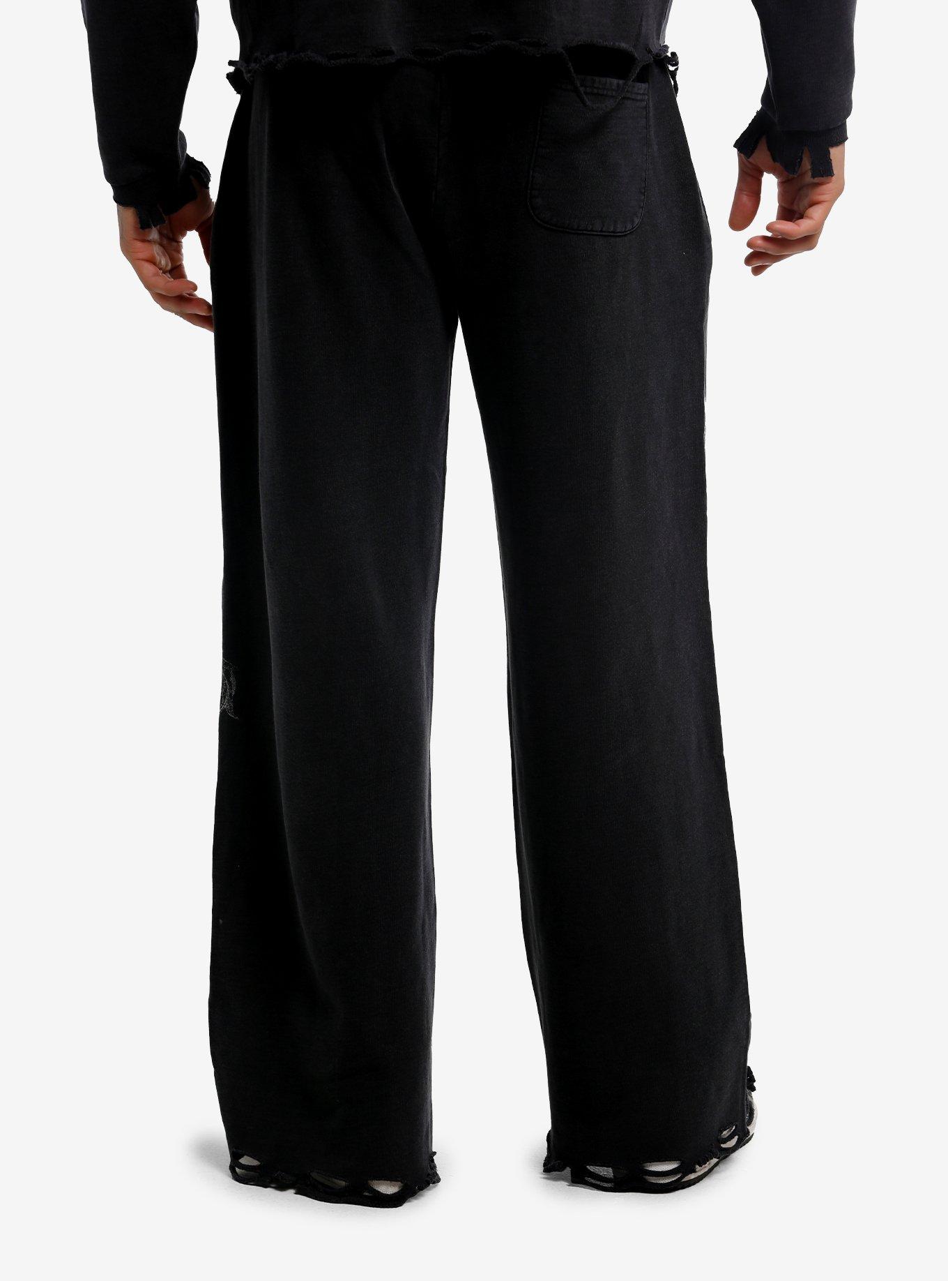 Winged Skull Rosary Wide Leg Lounge Pants, , hi-res