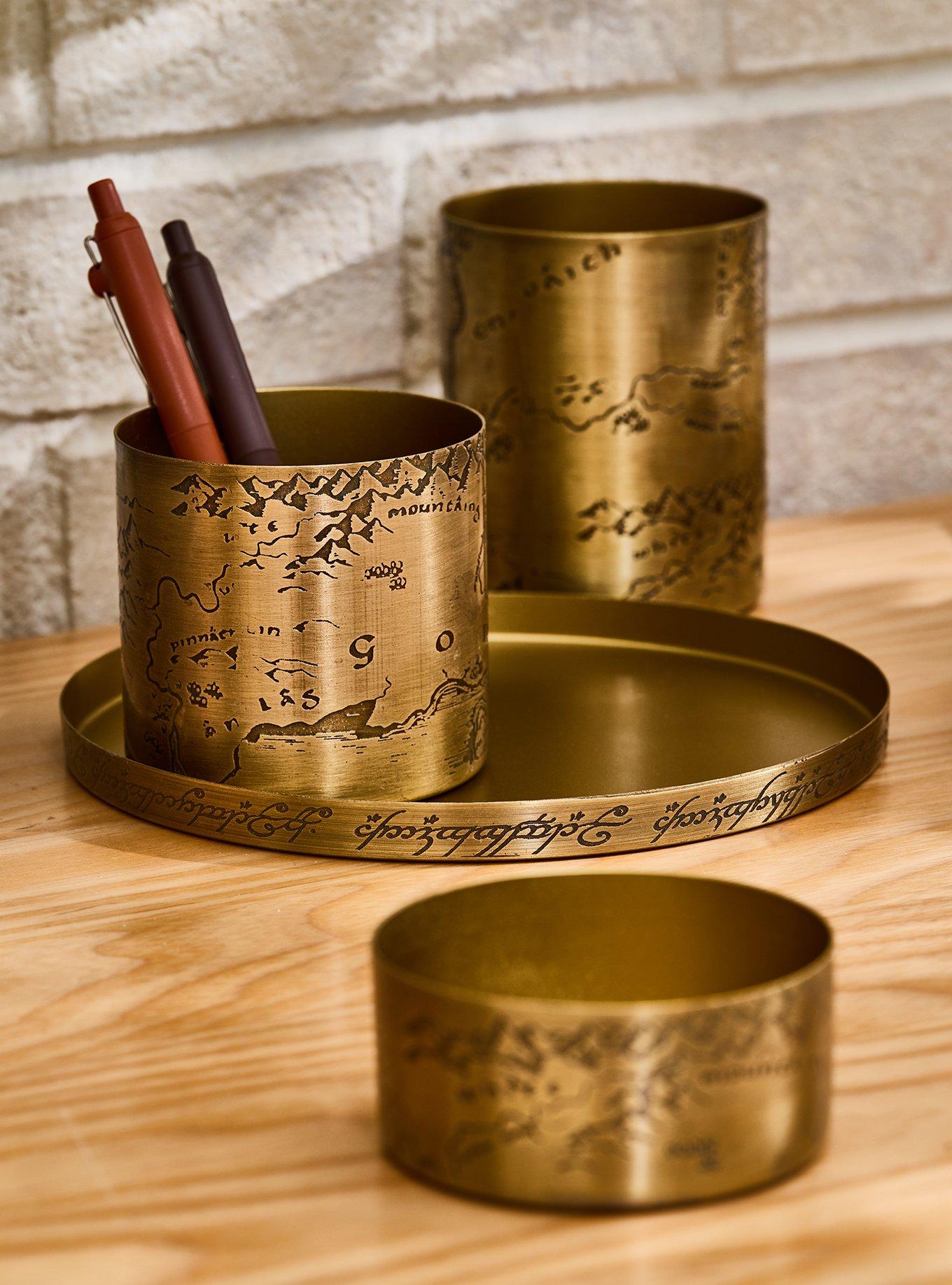 The Lord of the Rings Map Brass Desk Organizer Set - BoxLunch Exclusive, , alternate - view 3