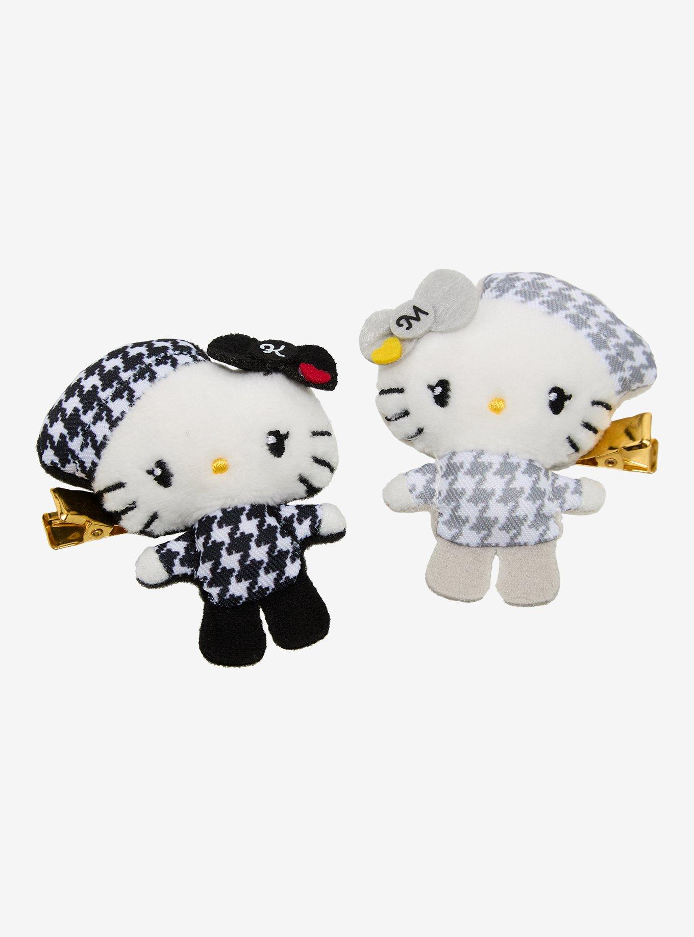 Sanrio Japan Originals Hello Kitty & Mimmy White Plush Hair Clip Set, , hi-res
