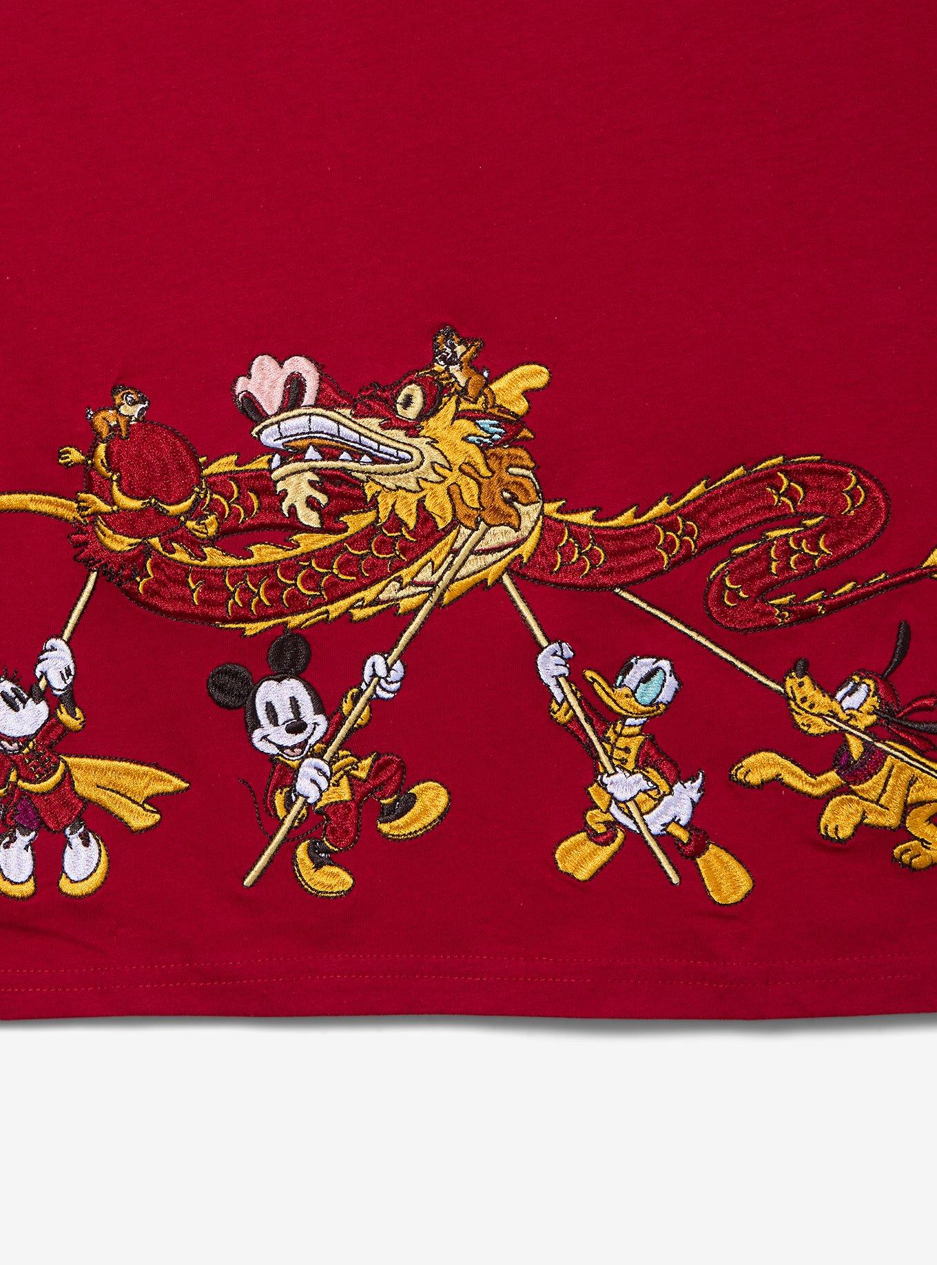 Disney Mickey & Friends Lunar New Year Red Envelope Pocket T-Shirt - BoxLunch Exclusive, BURGUNDY, alternate