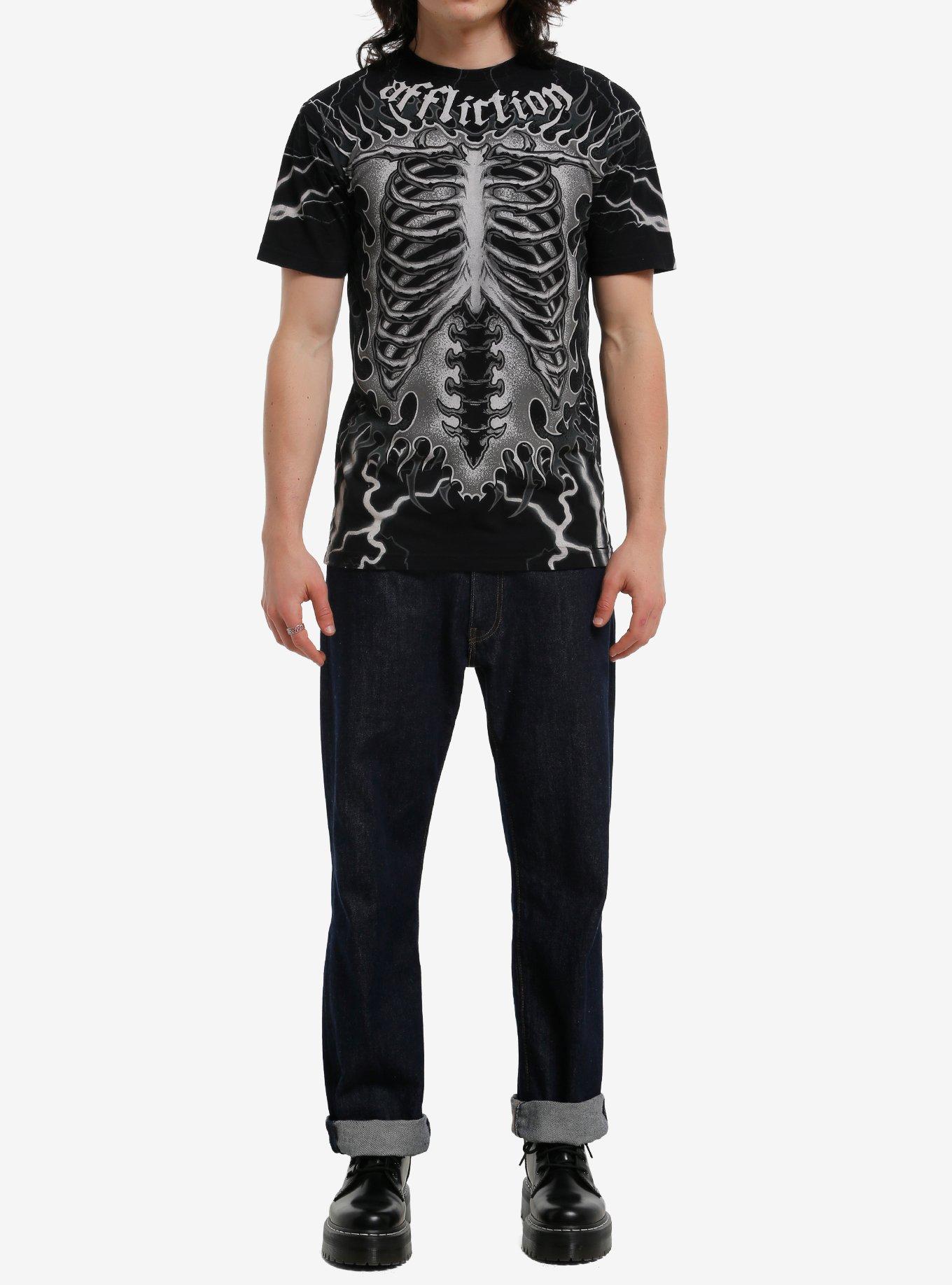 Affliction Flaming Bones T-Shirt, , alternate