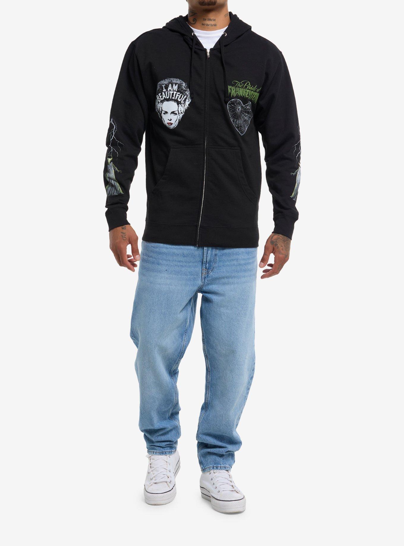 Universal Monsters The Bride Of Frankenstein I Am Beautiful Hoodie, BLACK, alternate