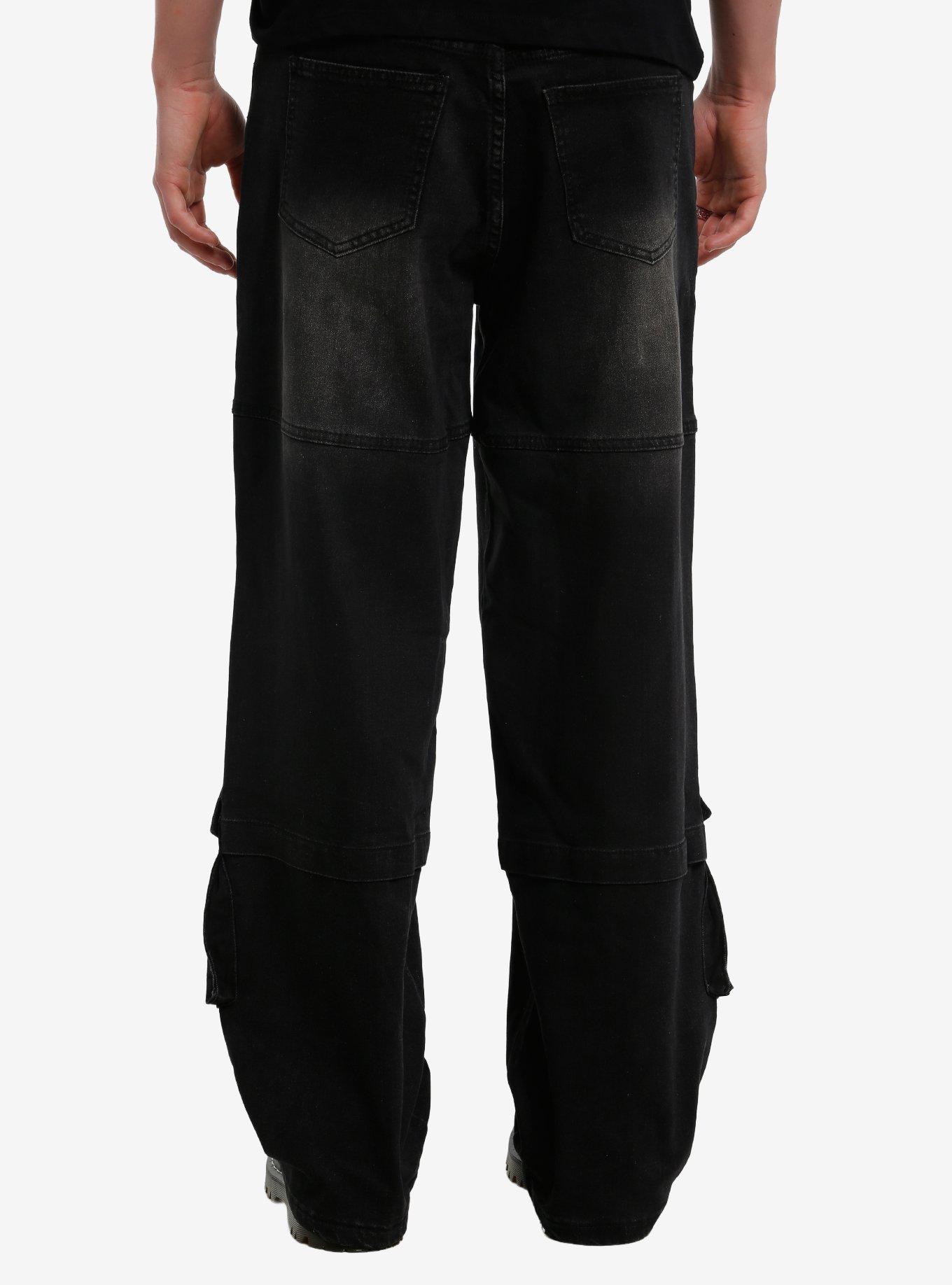 Black & Red Plaid Wide Leg Jeans, , hi-res