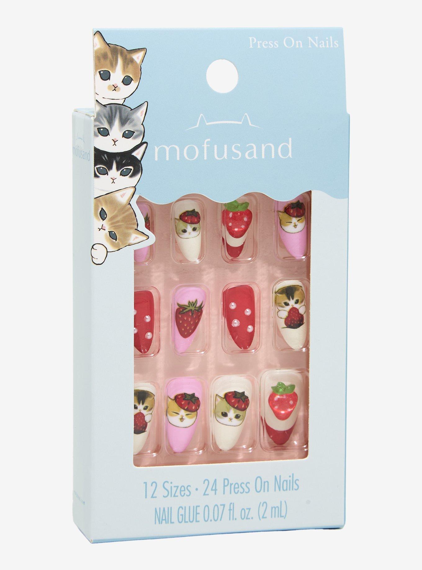 Mofusand Strawberry Press-On Nail Set, , hi-res