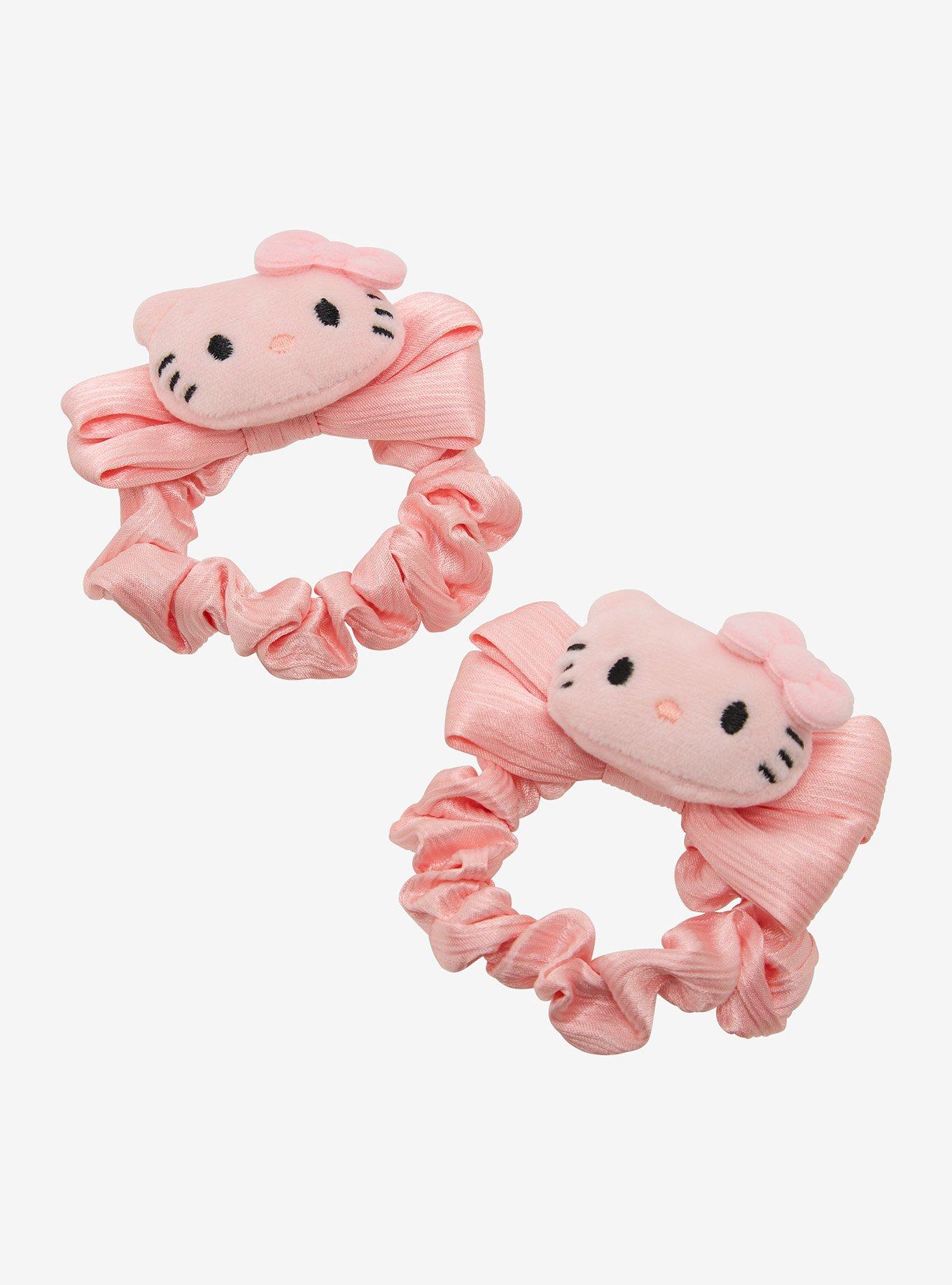 Hello Kitty Pink Plush Scrunchie Set, , hi-res