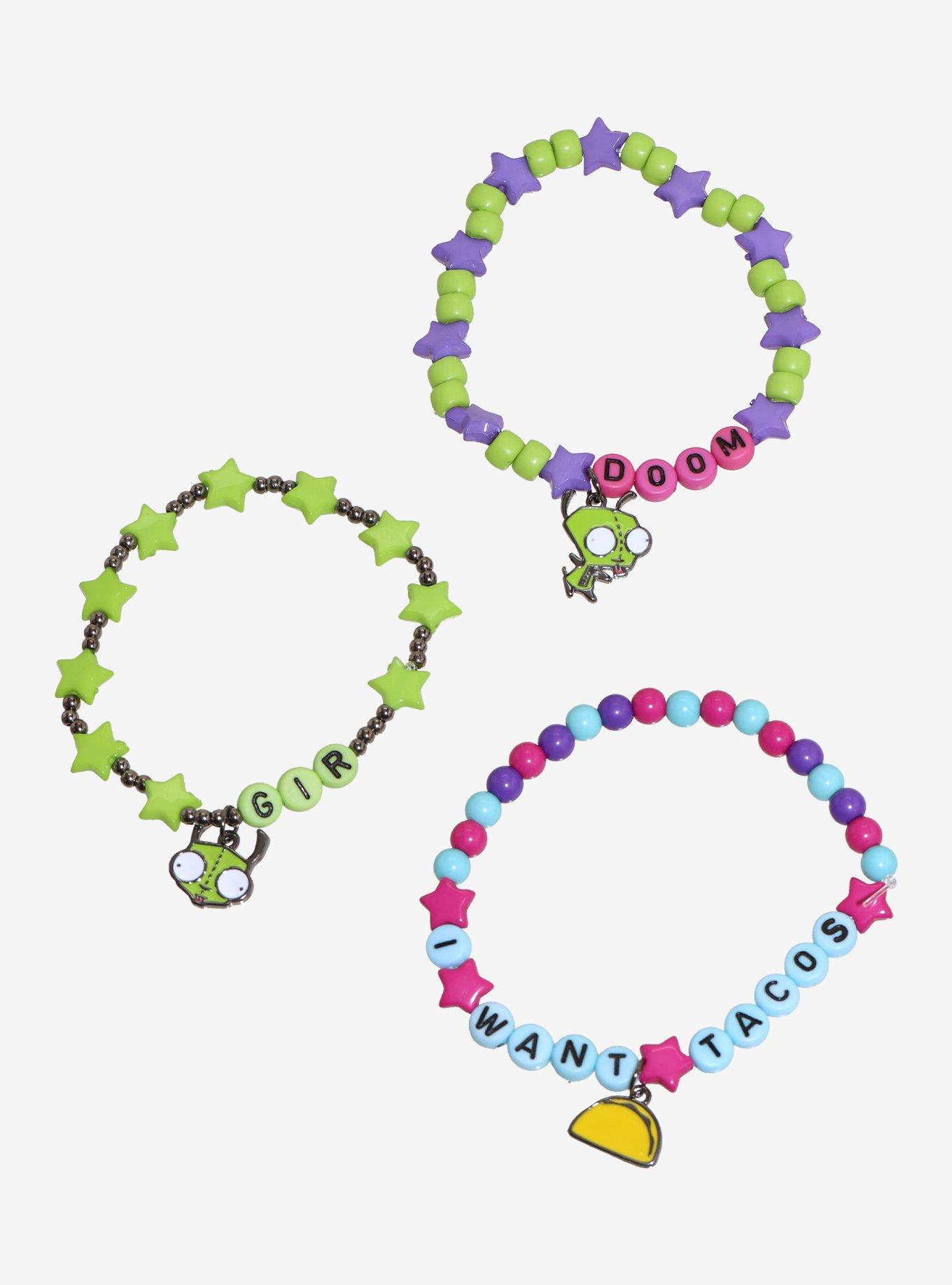 Invader Zim GIR Theme Bead Bracelet Set, , hi-res