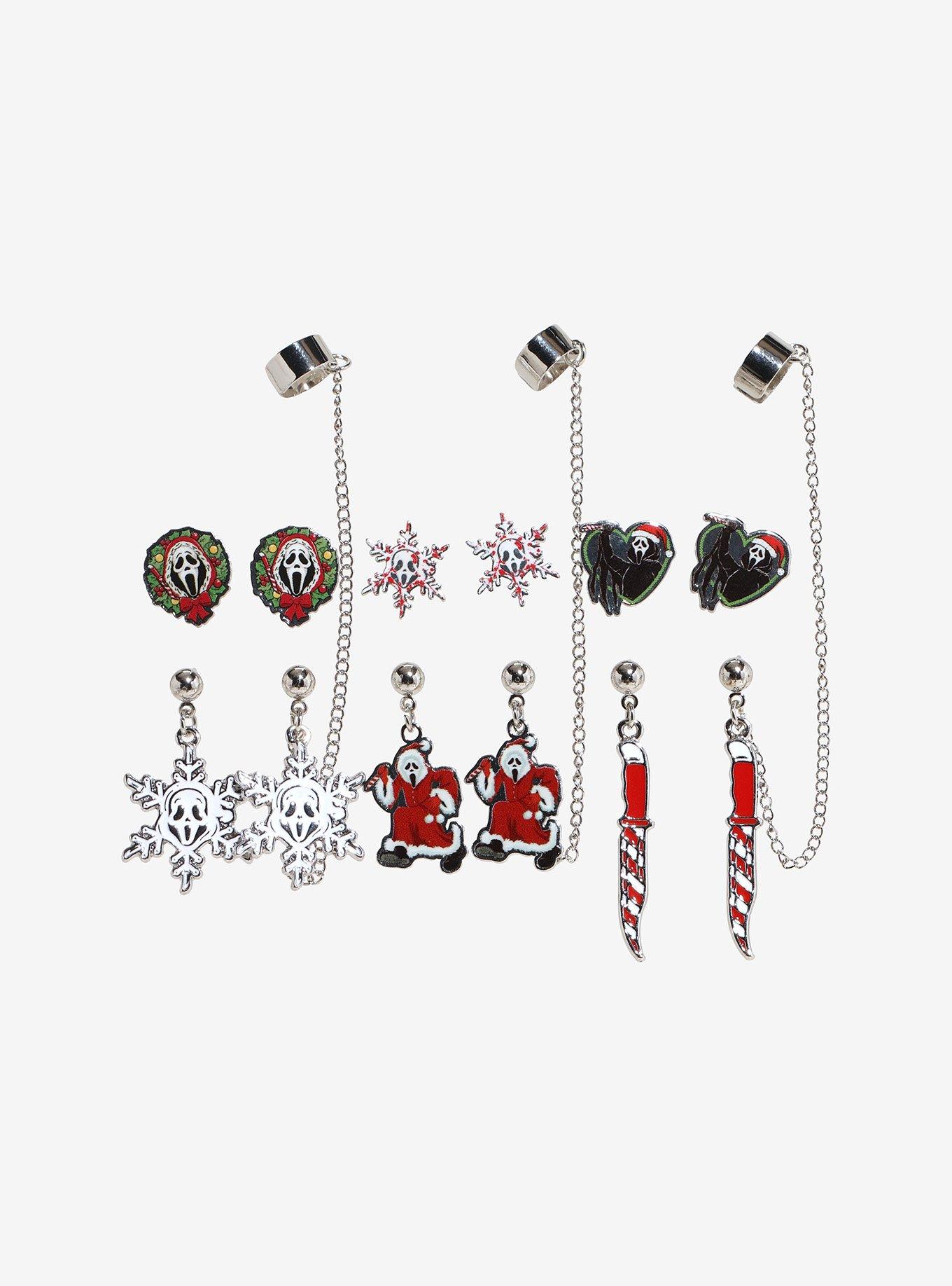 Ghost Face Holiday Cuff Earring Set, , hi-res