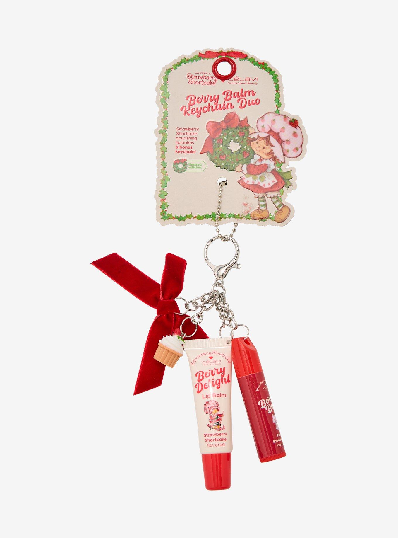 Célavi Strawberry Shortcake Berry Lip Balm Keychain Set