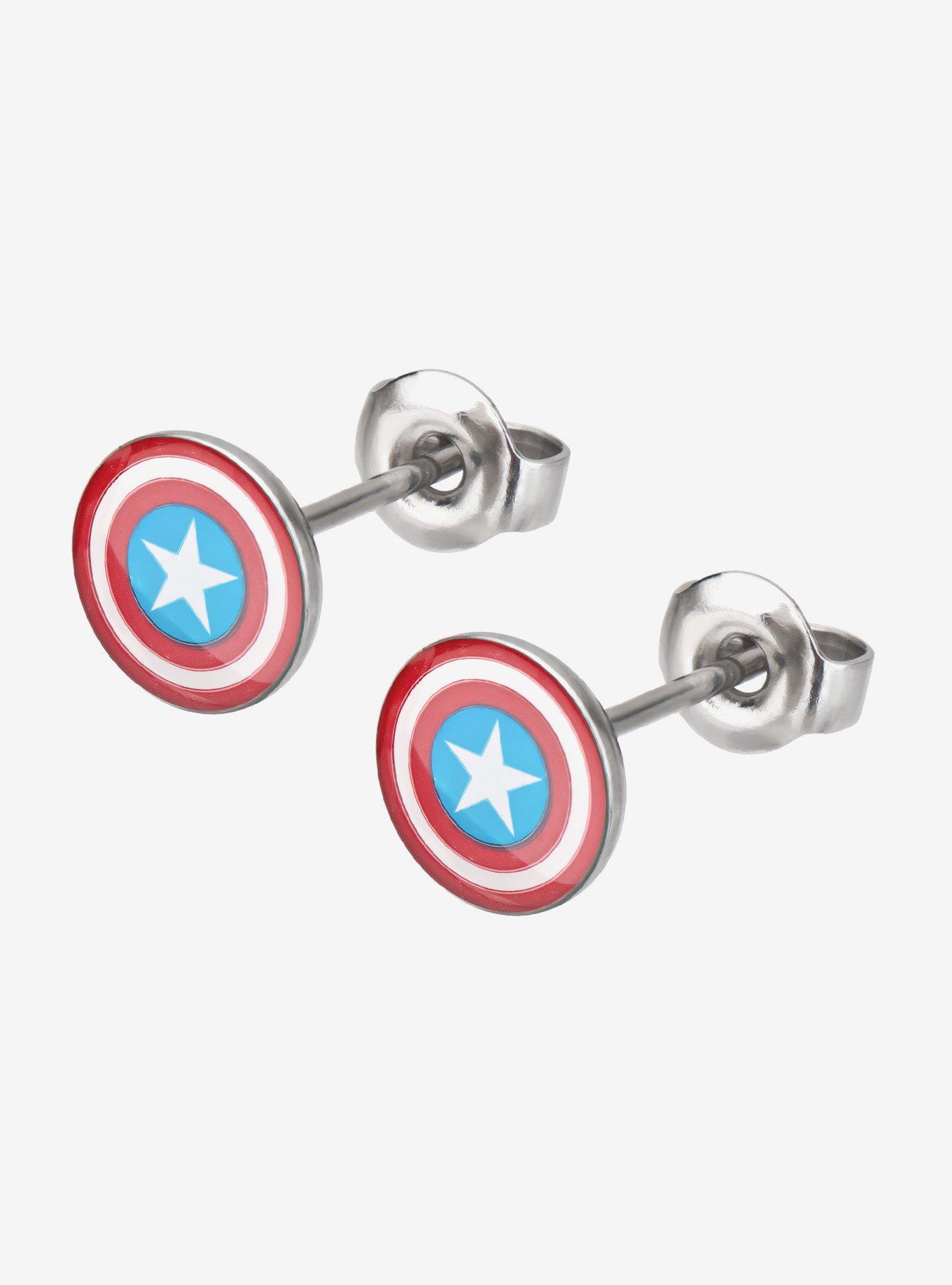 Marvel Captain America Shield Stud Earrings, , hi-res