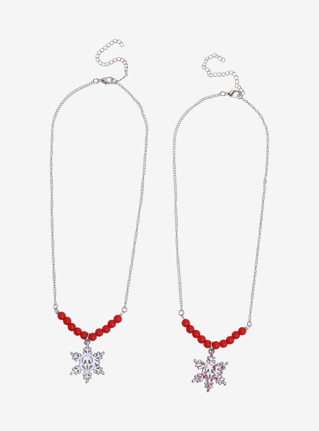 Ghost Face Snowflake Best Friend Necklace Set, , hi-res