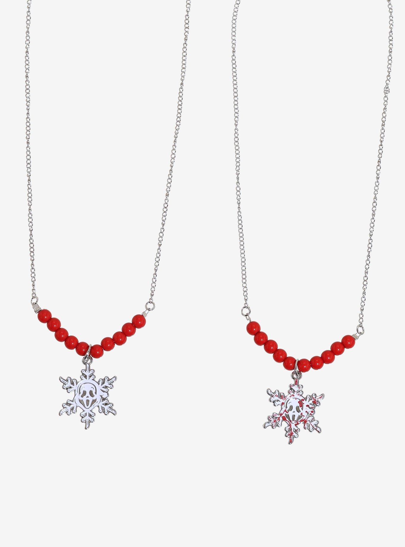 Ghost Face Snowflake Best Friend Necklace Set, , alternate