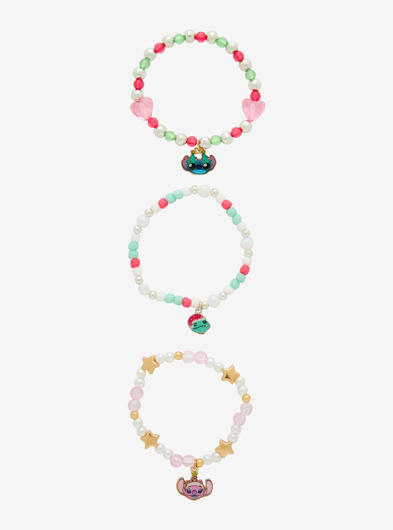 Disney Stitch & Angel Holiday Bead Bracelet Set, , hi-res