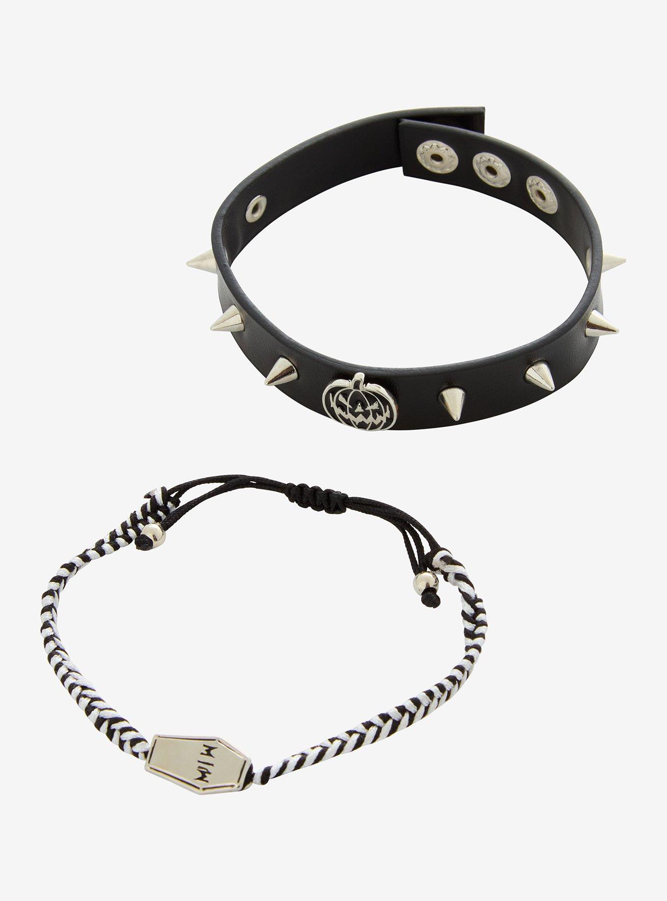 Motionless In White Coffin Pumpkin Spike Bracelet Set, , hi-res