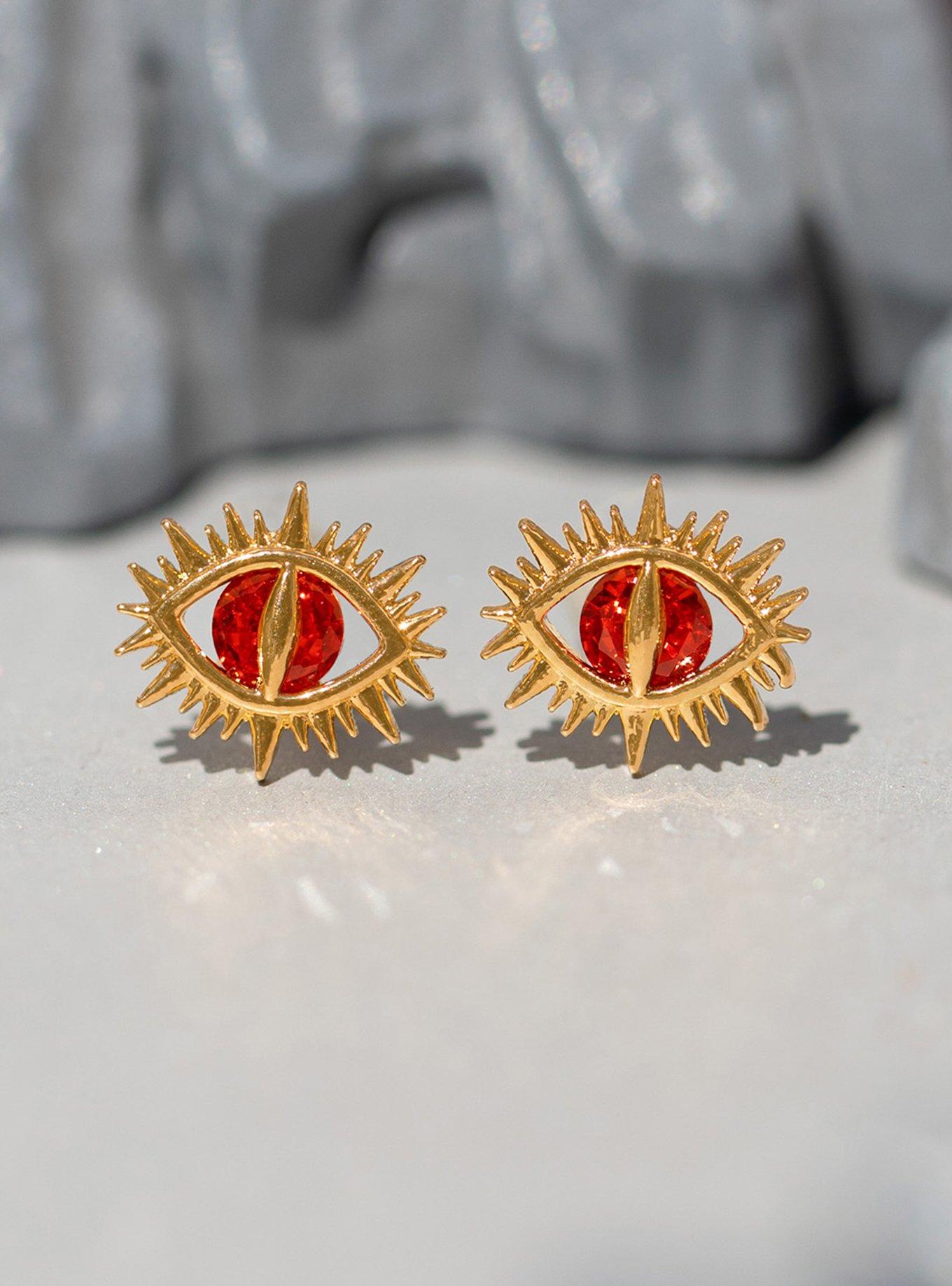 Girls Crew The Lord of the Rings Eye of Sauron Earrings, , alternate