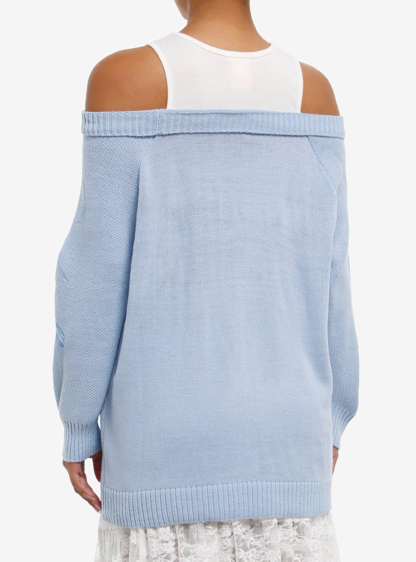 Disney Cinderella Girls Cold-Shoulder Sweater, , alternate