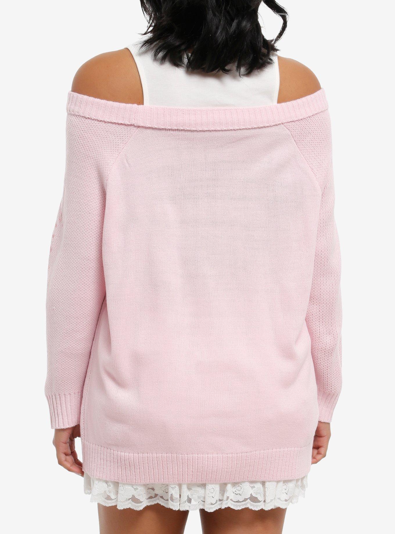 Disney Sleeping Beauty Aurora Girls Cold-Shoulder Sweater, , alternate