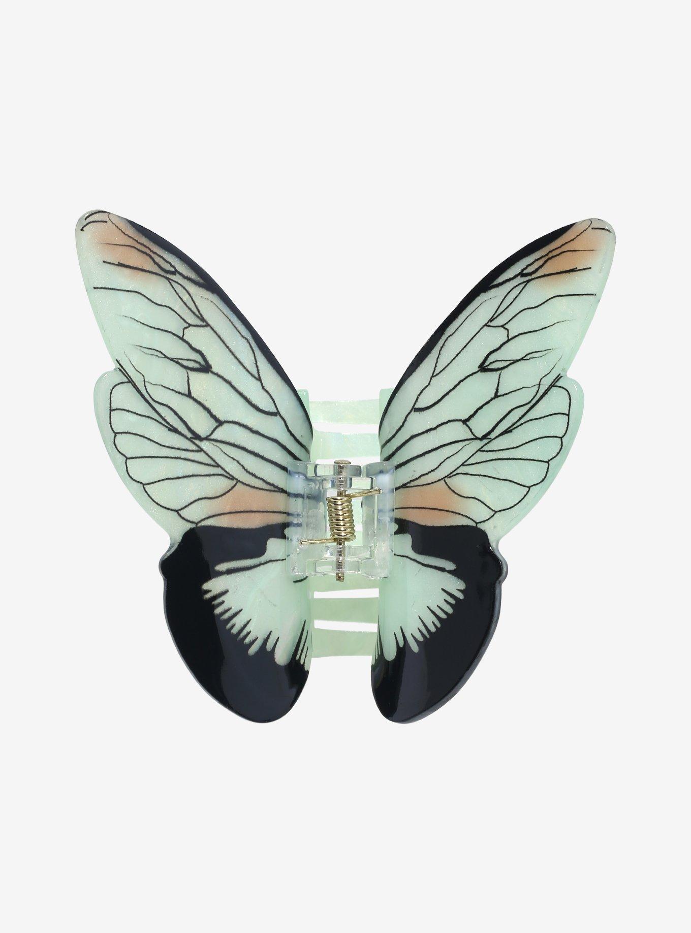 Thorn & Fable Green Monarch Butterfly Claw Hair Clip, , hi-res