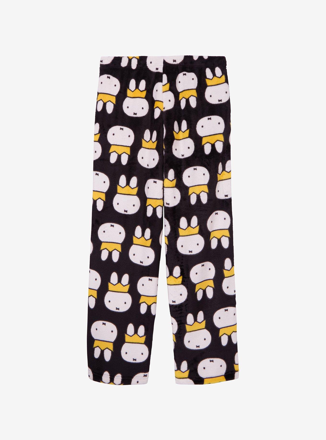 Miffy Crown Allover Print Plush Plus Size Sleep Pants — BoxLunch Exclusive, , hi-res